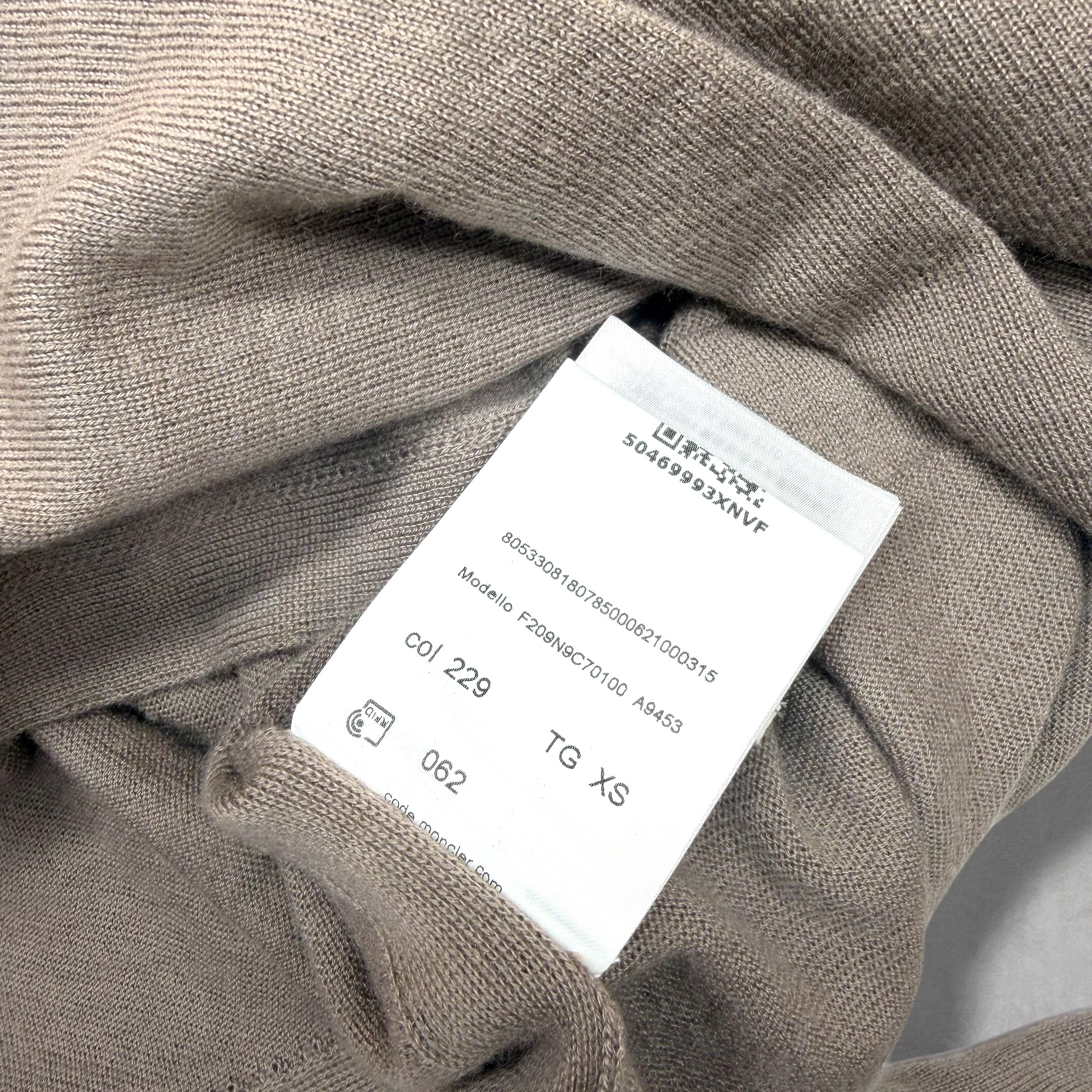 Rick Owens x Moncler Cashmere Drapefront Sweater XS