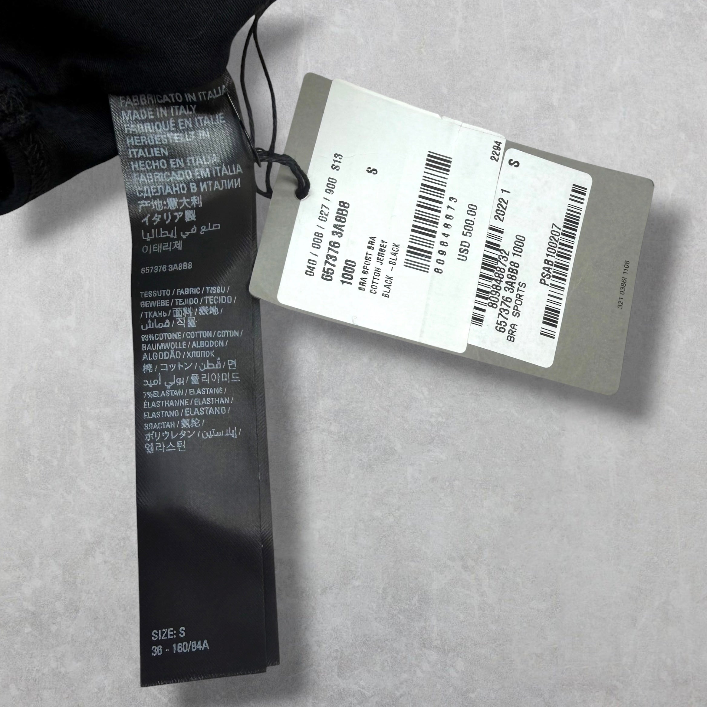 Balenciaga Logo Sports Bra S