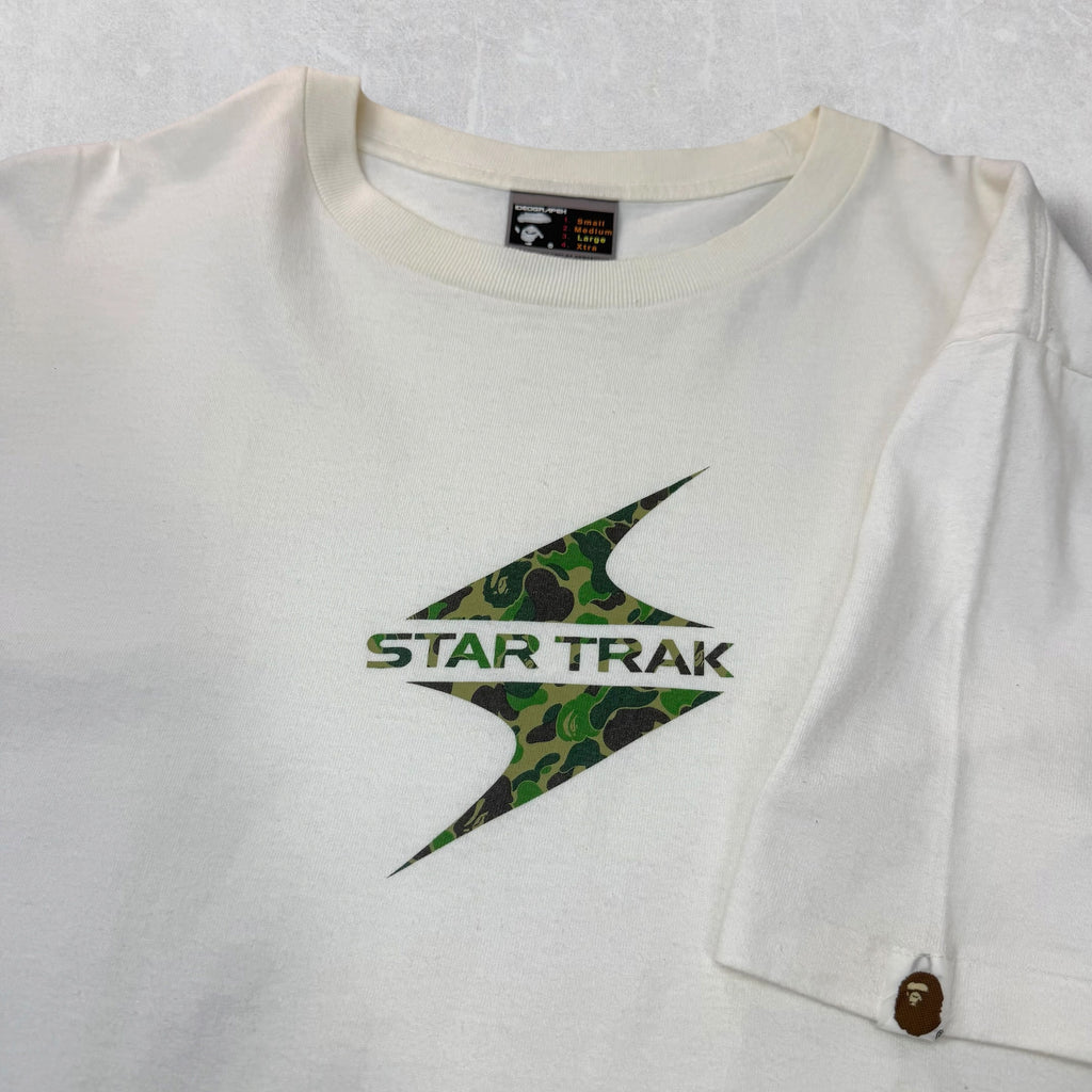 2004 Bape x Star Trak Green Camo Logo Tee L