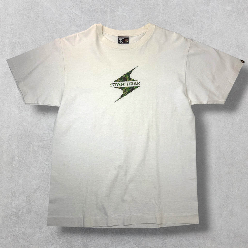 2004 Bape x Star Trak Green Camo Logo Tee L