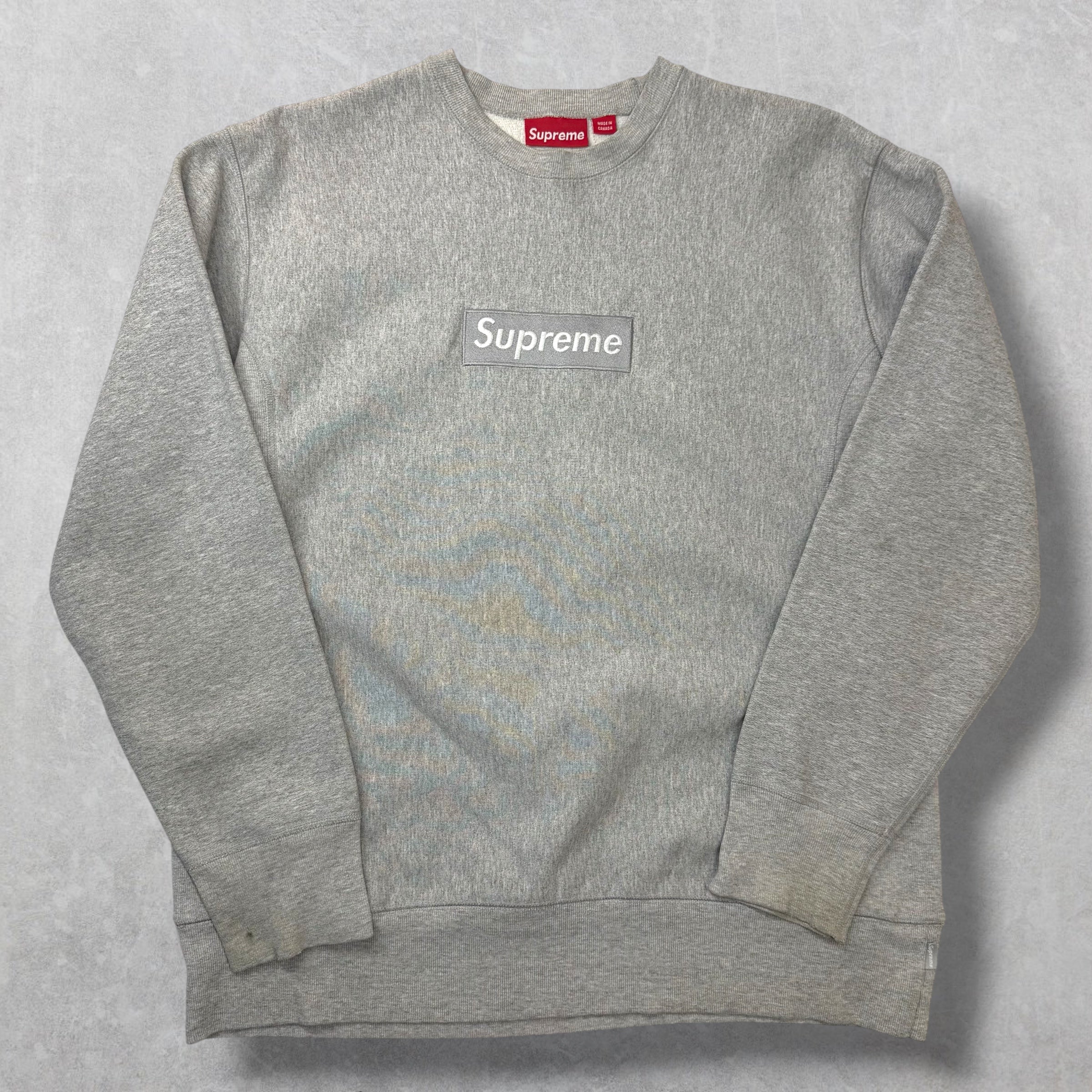 2003 Supreme Grey Box Logo Crewneck L