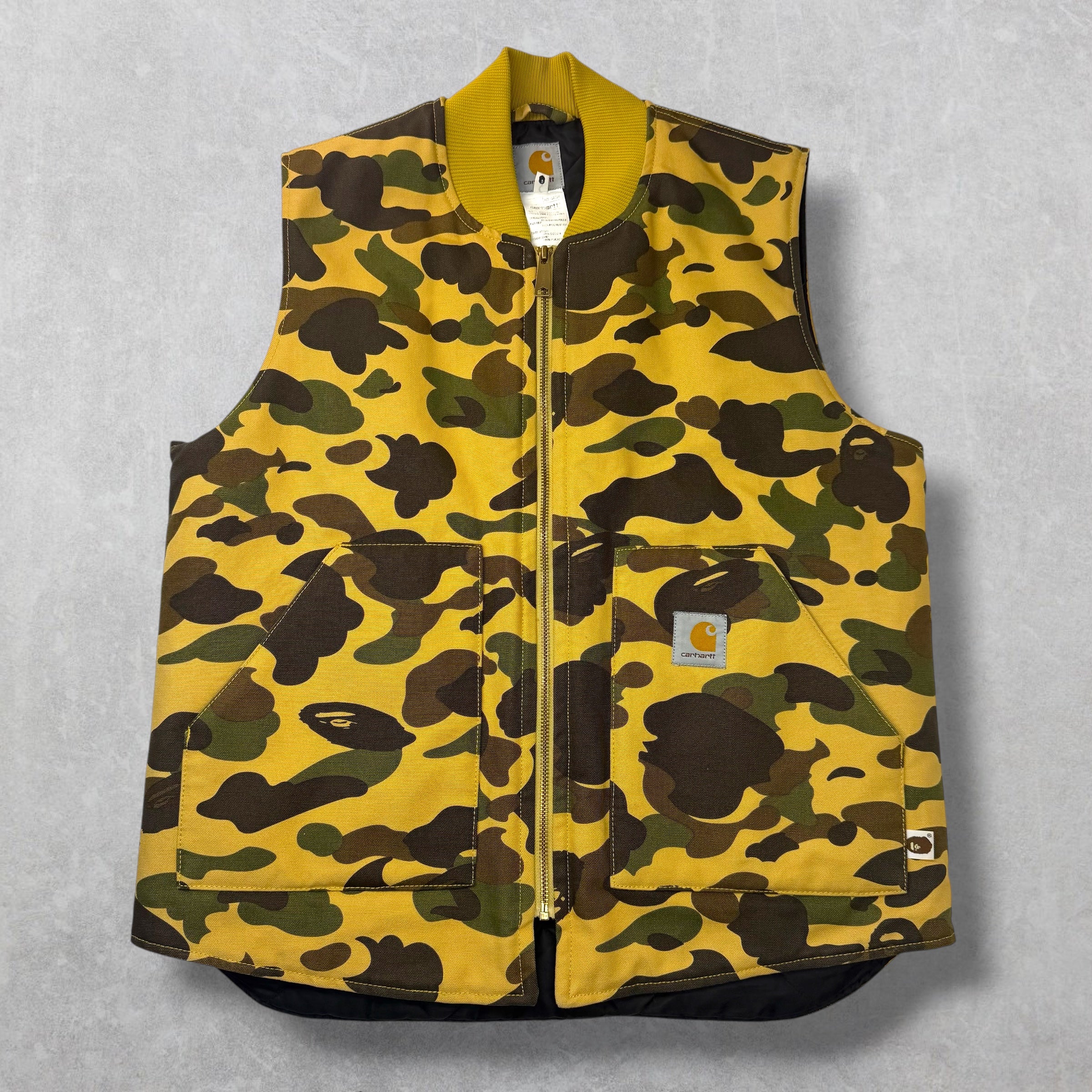 Bape x Carhartt 1st Yellow Camo Vest L