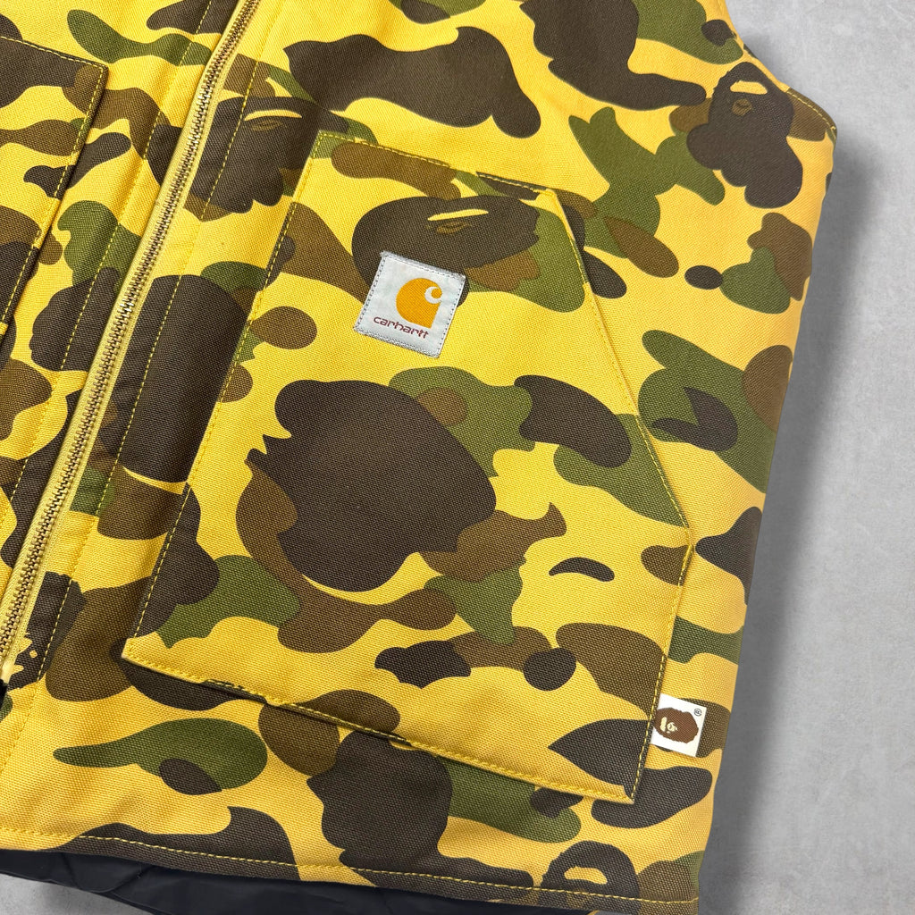Bape x Carhartt 1st Yellow Camo Vest L