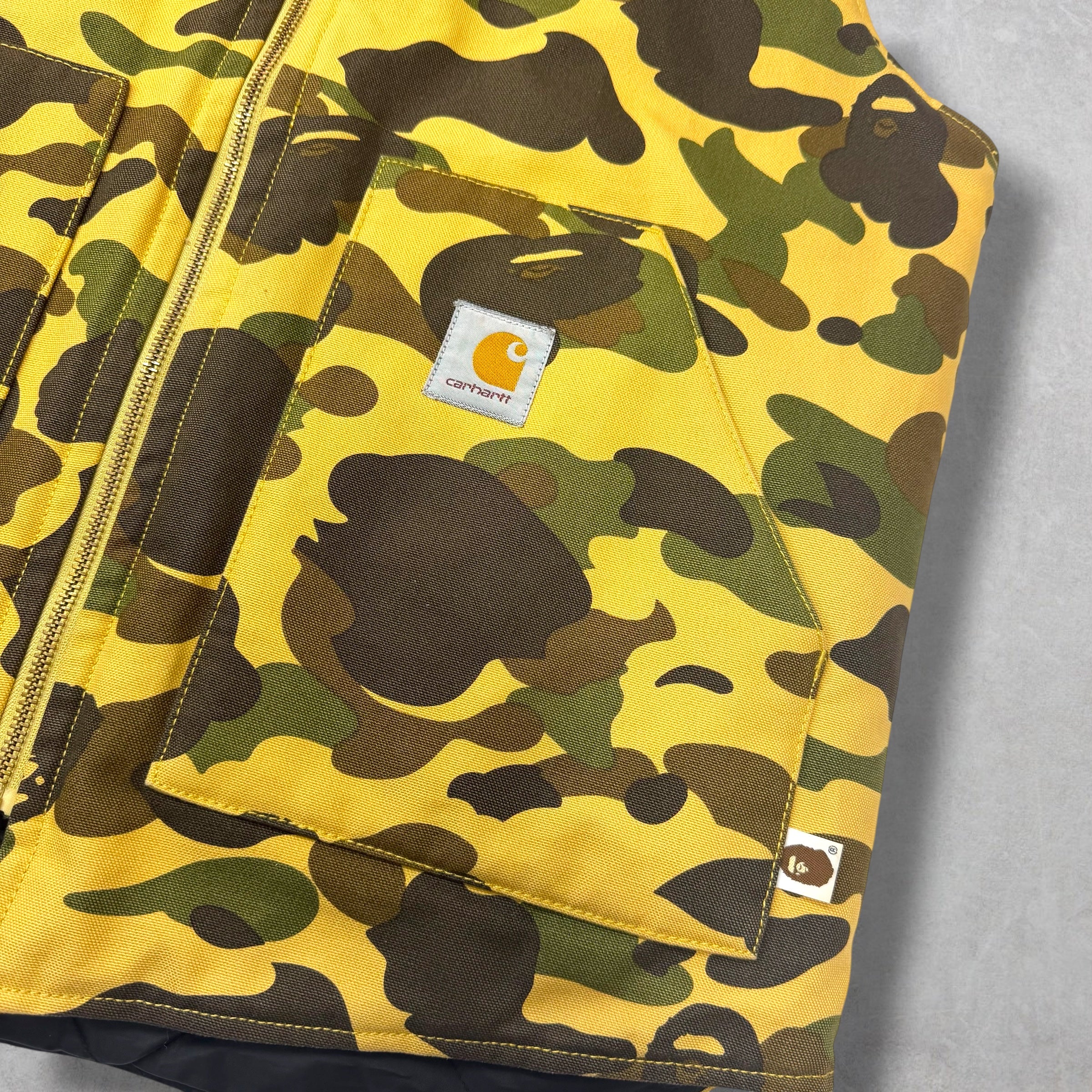 Bape x Carhartt 1st Yellow Camo Vest L