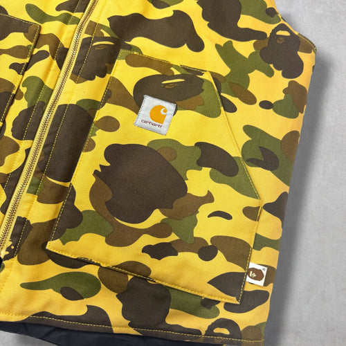 Bape x Carhartt 1st Yellow Camo Vest L