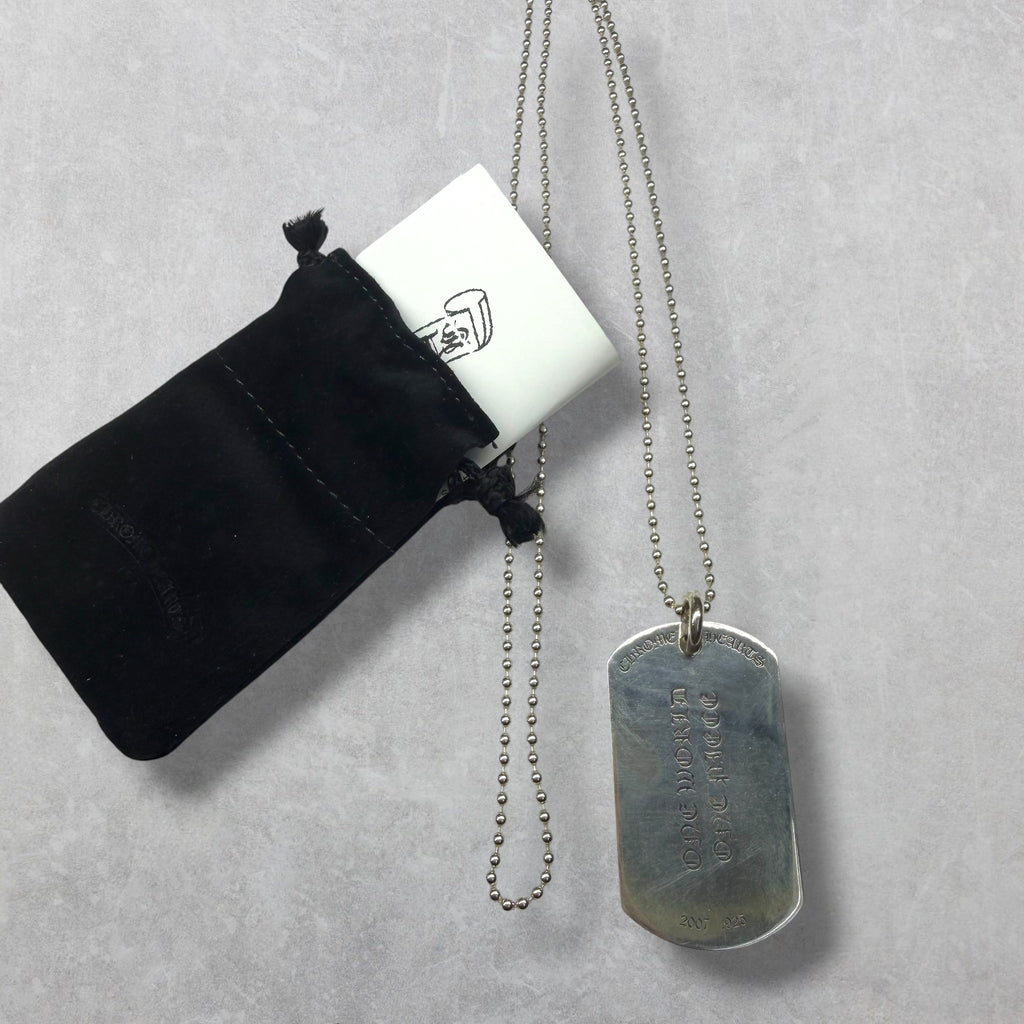 Chrome Hearts RS 3 Cross Dog Tag w/ Ball Chain