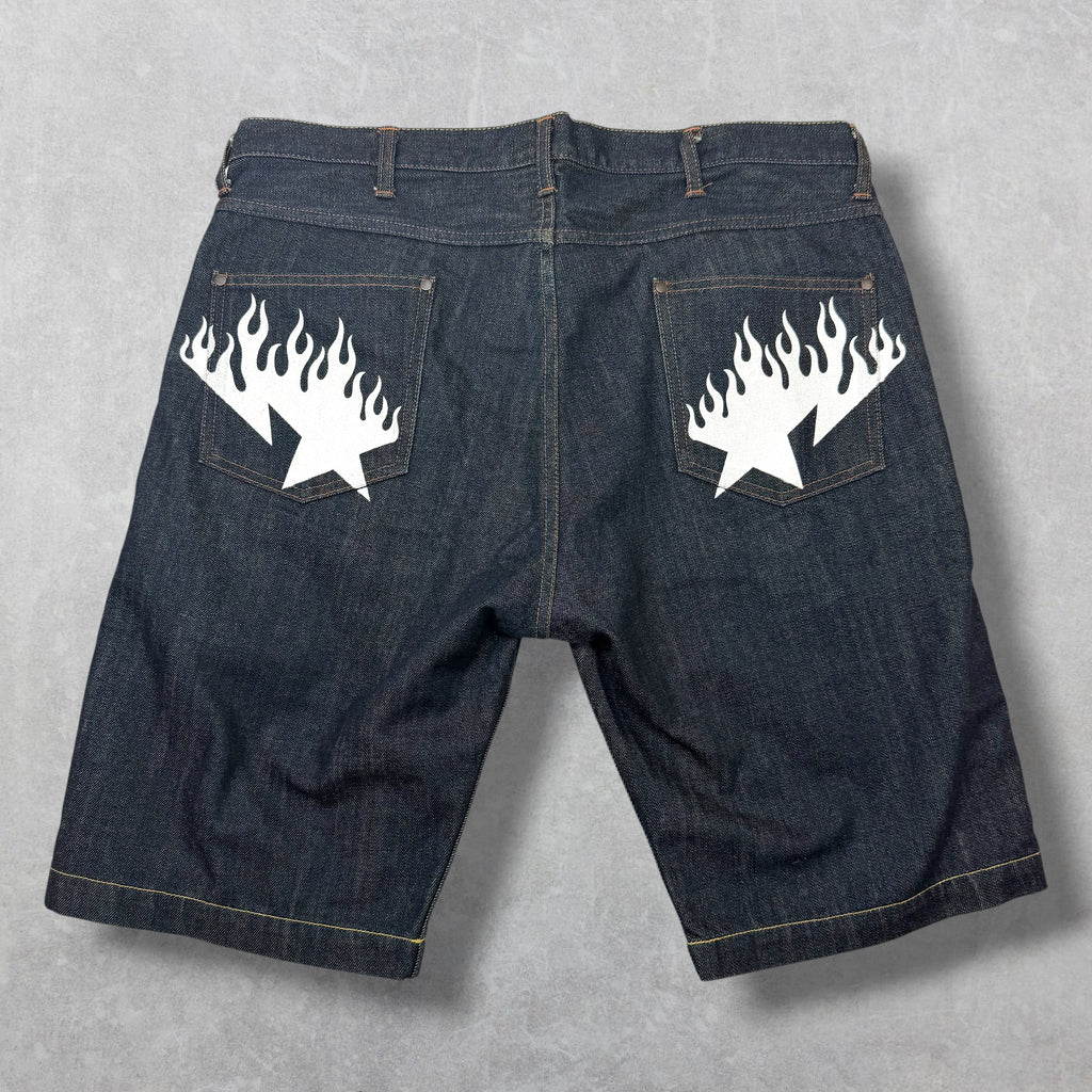 Bape Fire Sta Denim Shorts XL