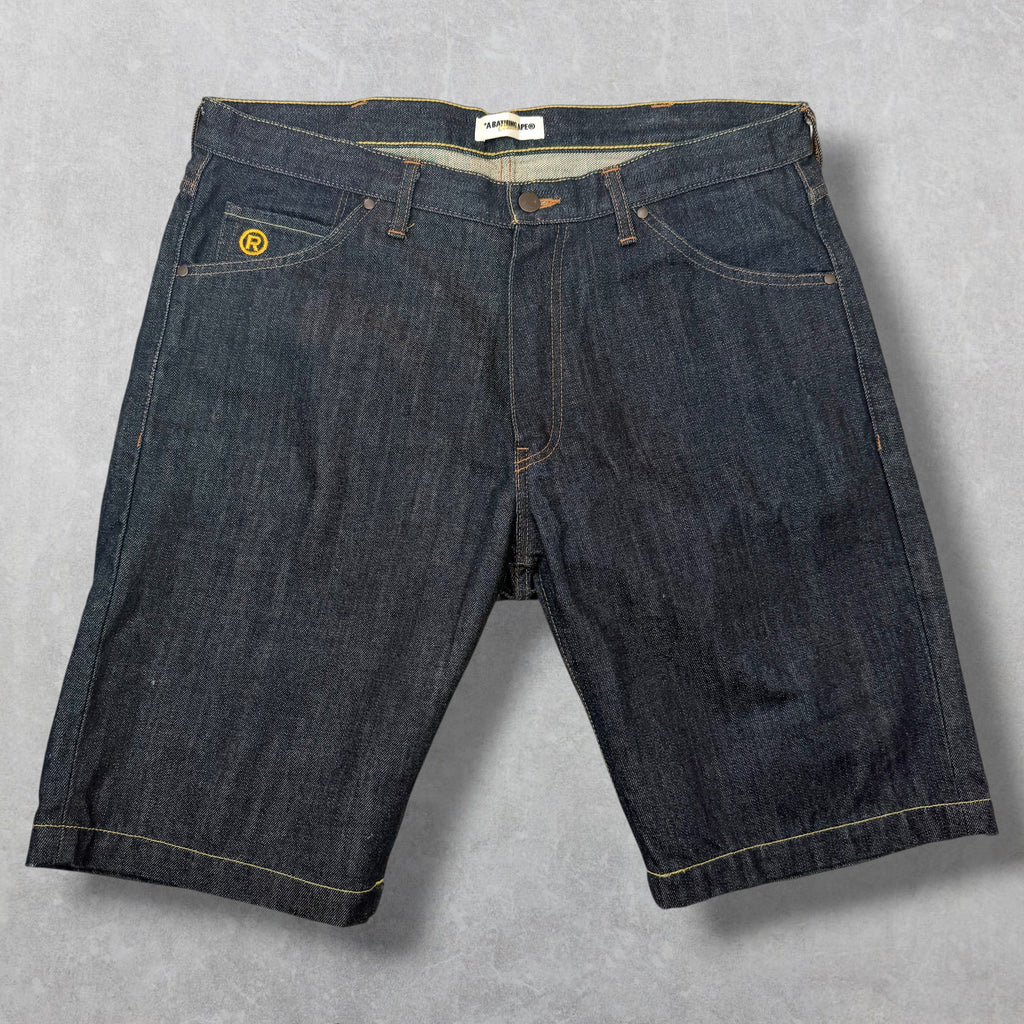 Bape Fire Sta Denim Shorts XL