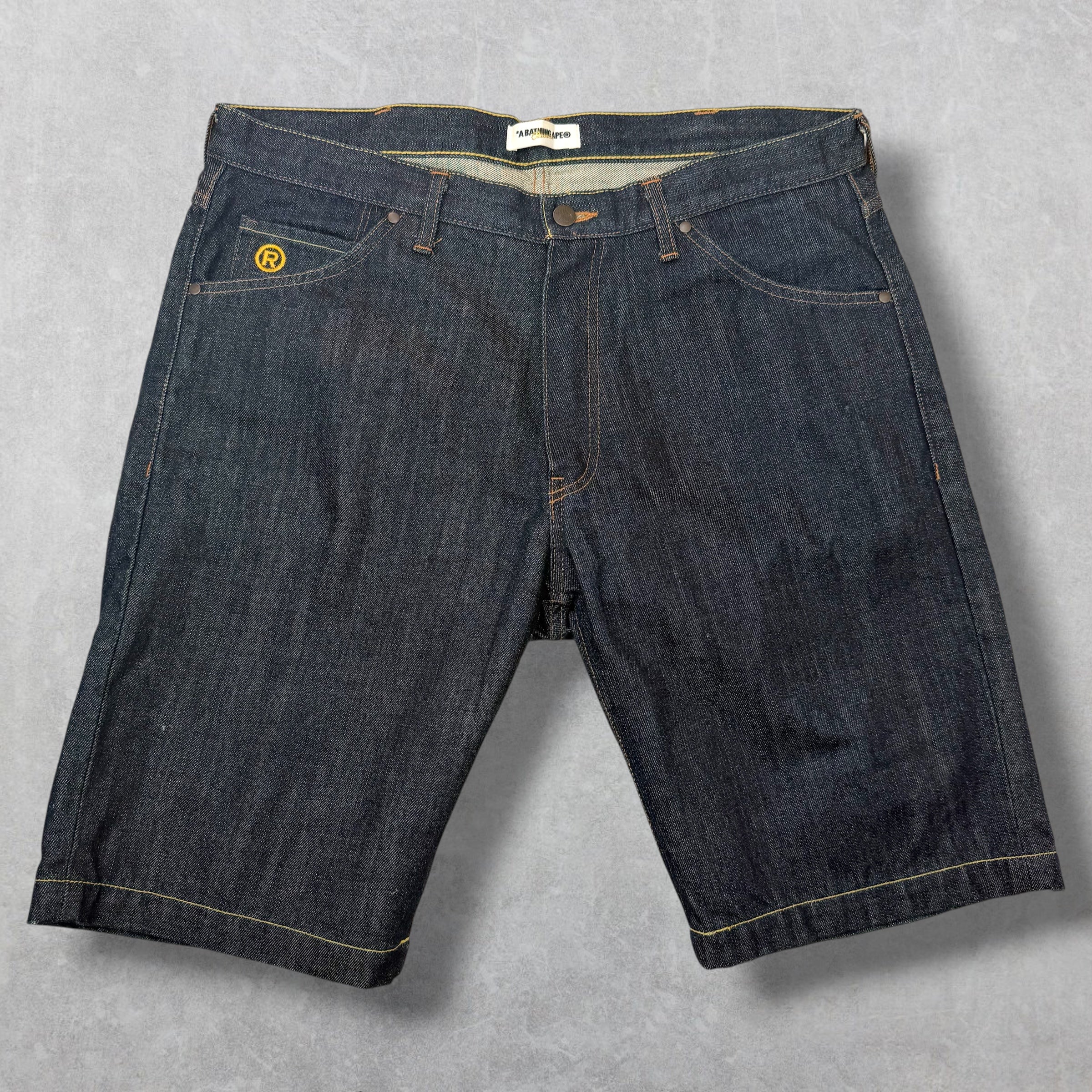 Bape Fire Sta Denim Shorts XL