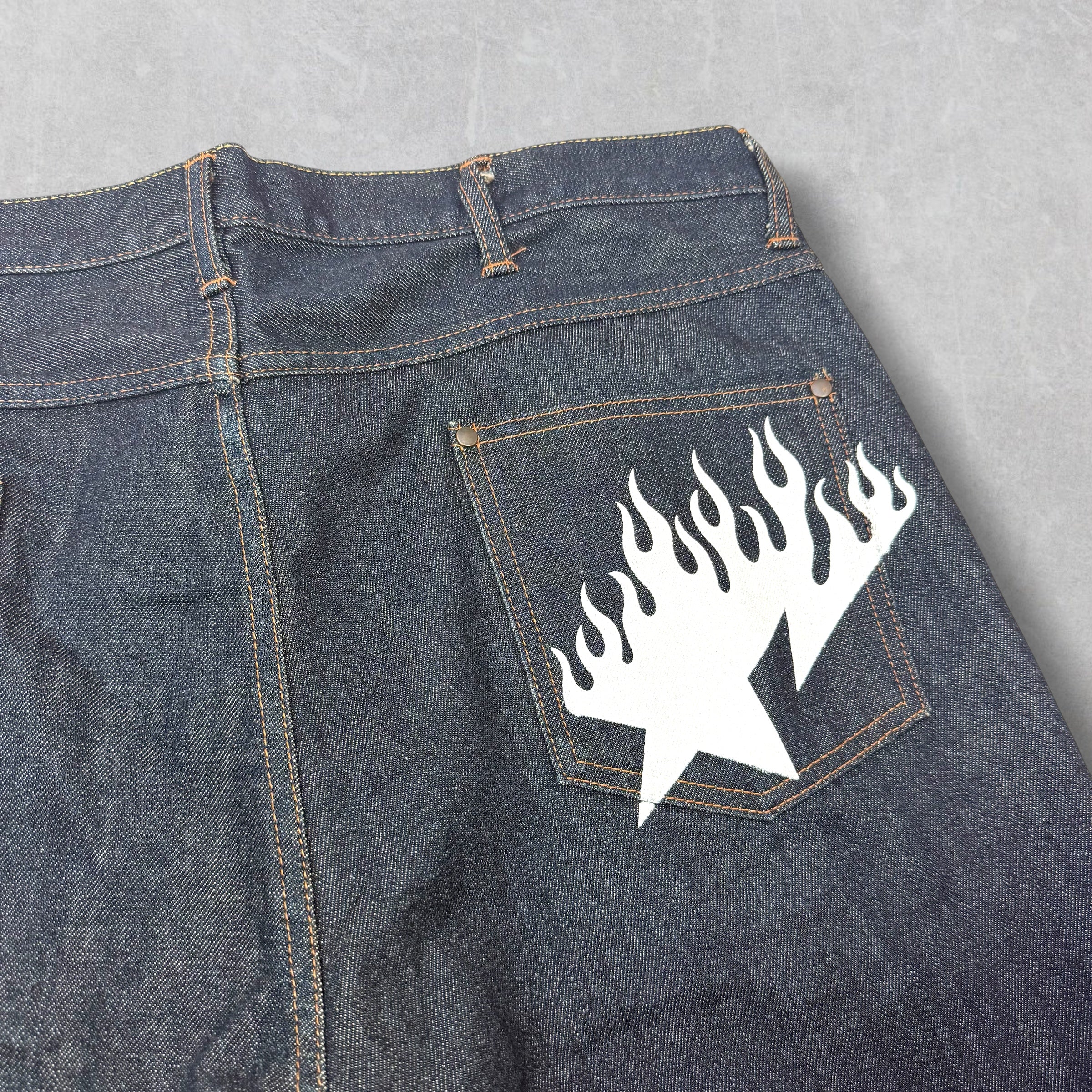 Bape Fire Sta Denim Shorts XL