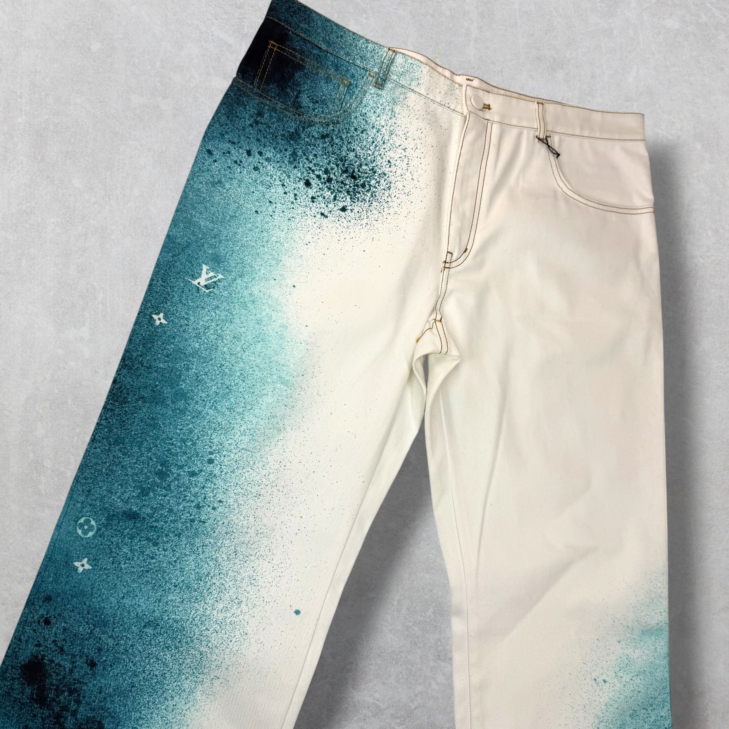 Louis Vuitton Spray Denim Pants 38