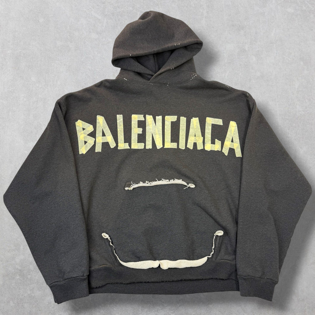 Balenciaga Tape Type Ripped Hoodie S (L)