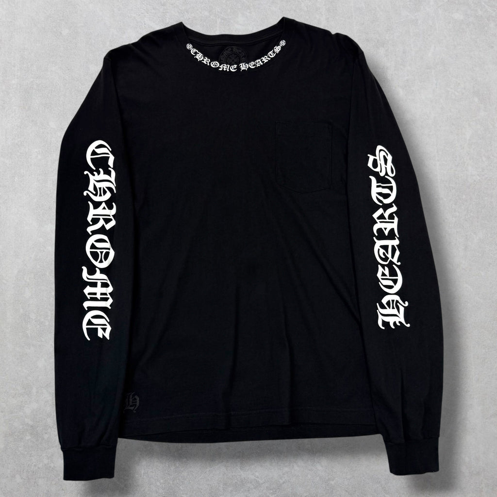 Chrome Hearts White Neck Logo L/S Tee Black XL