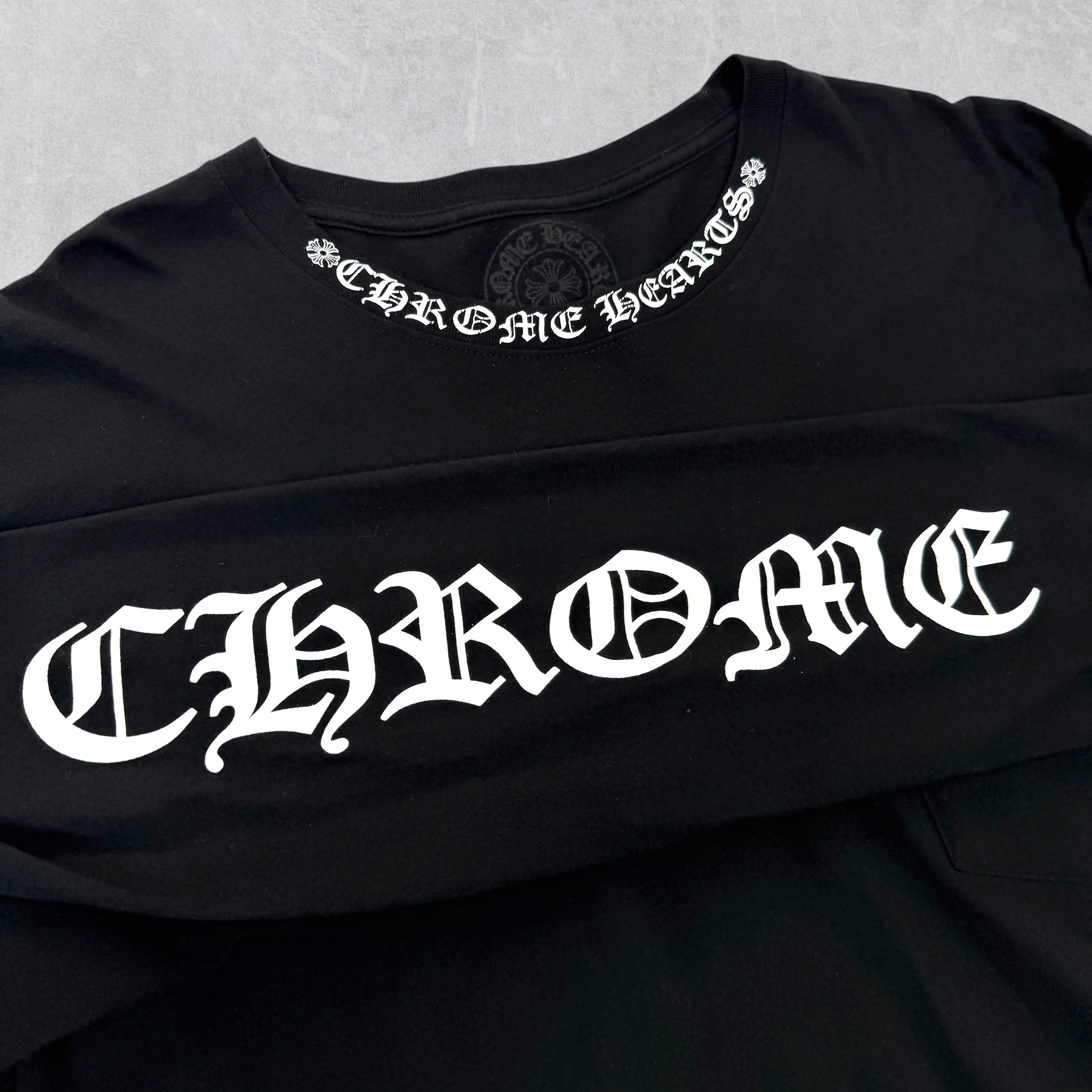 Chrome Hearts White Neck Logo L/S Tee Black XL