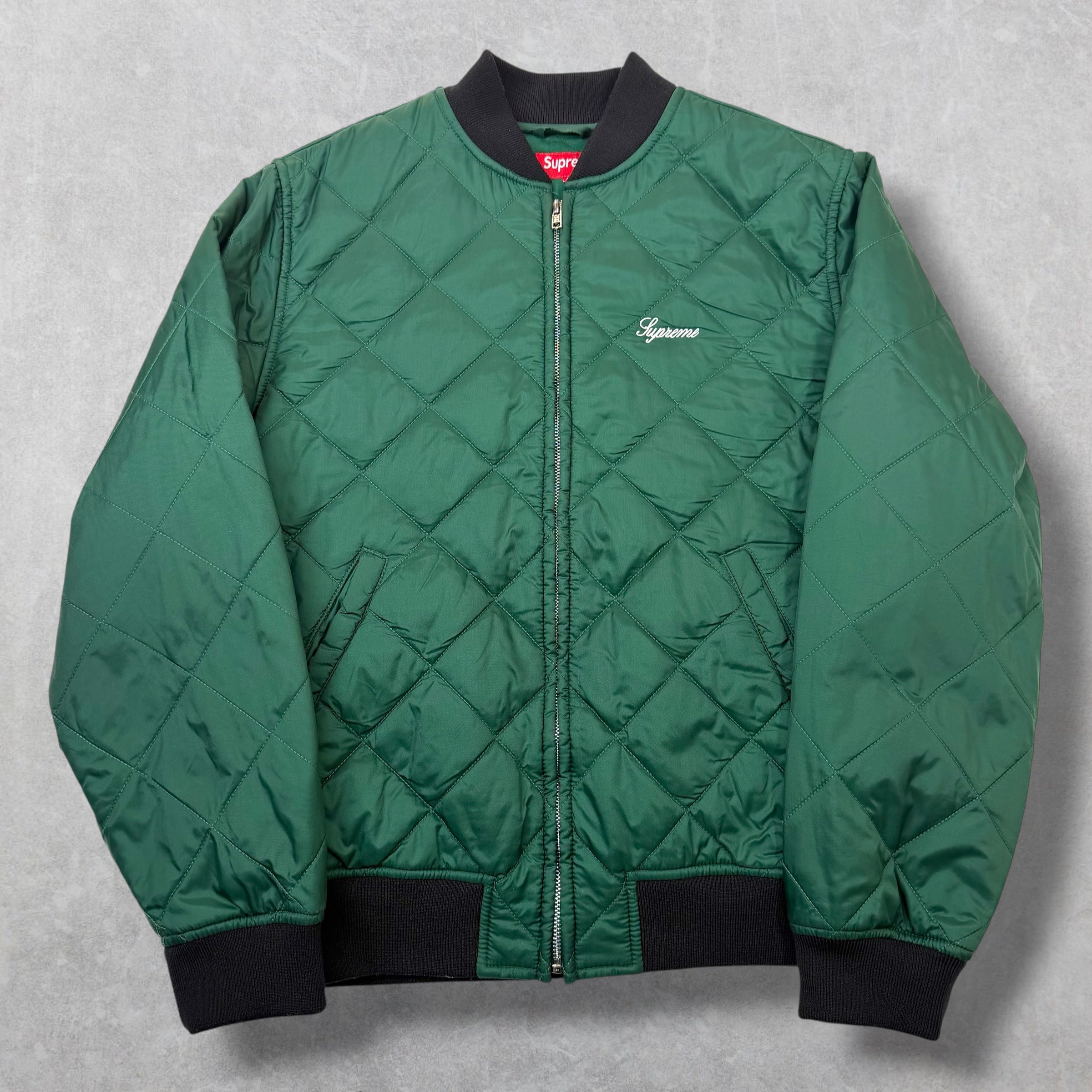Supreme Sequin Patch Quilted Bomber L
