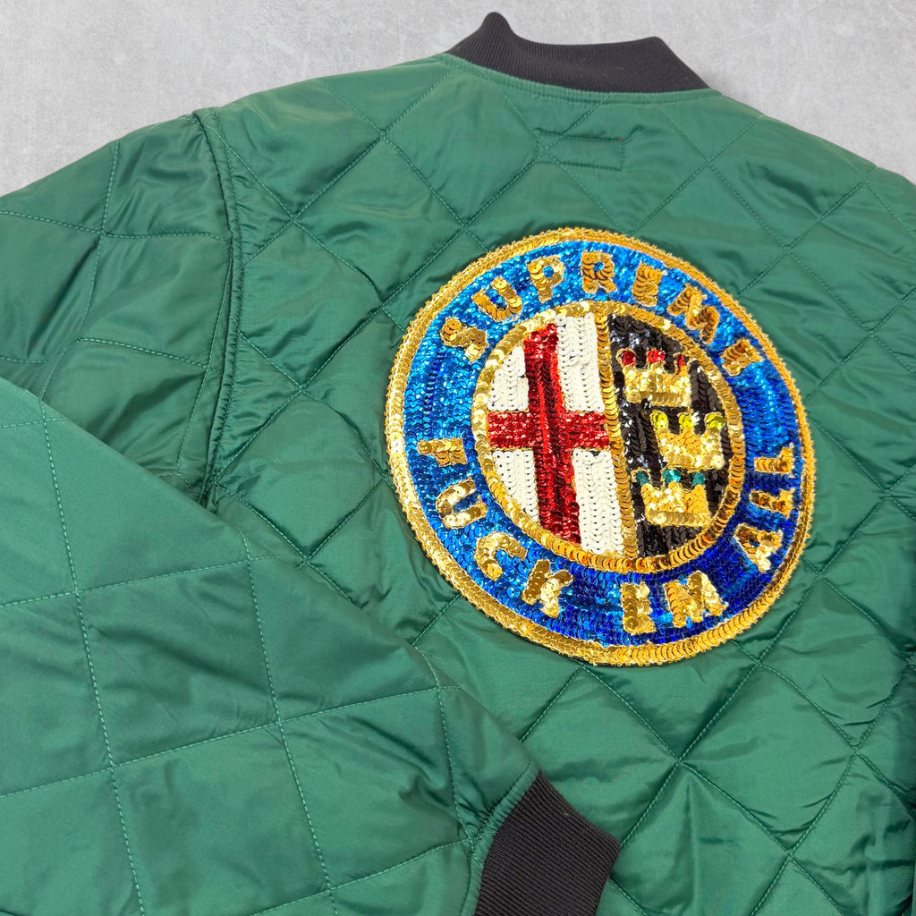 Supreme Sequin Patch Quilted Bomber L
