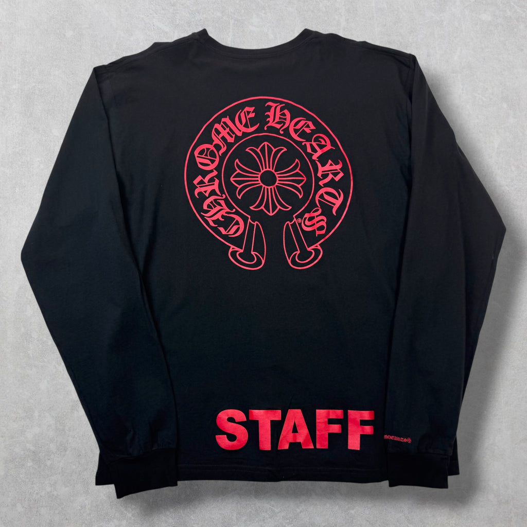 Chrome Hearts Horseshoe Plus Logo Red Staff L/S XXL