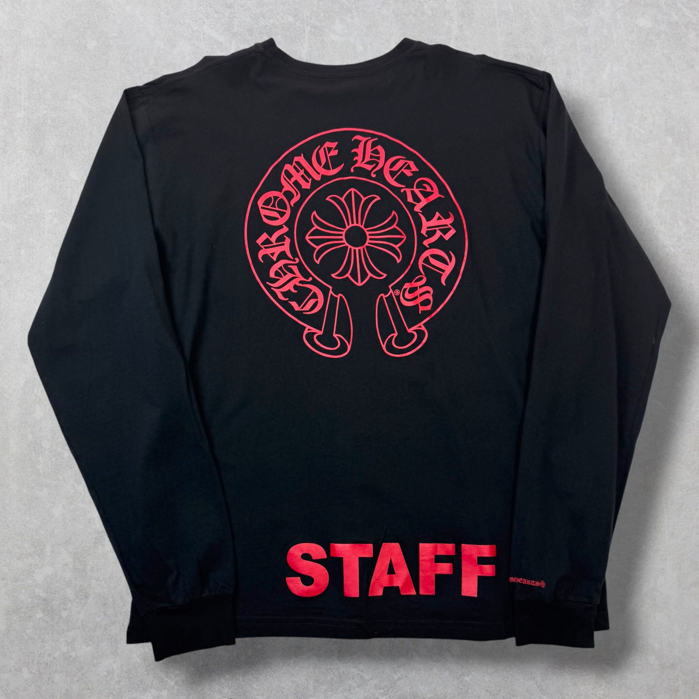 Chrome Hearts Horseshoe Plus Logo Red Staff L/S XXL