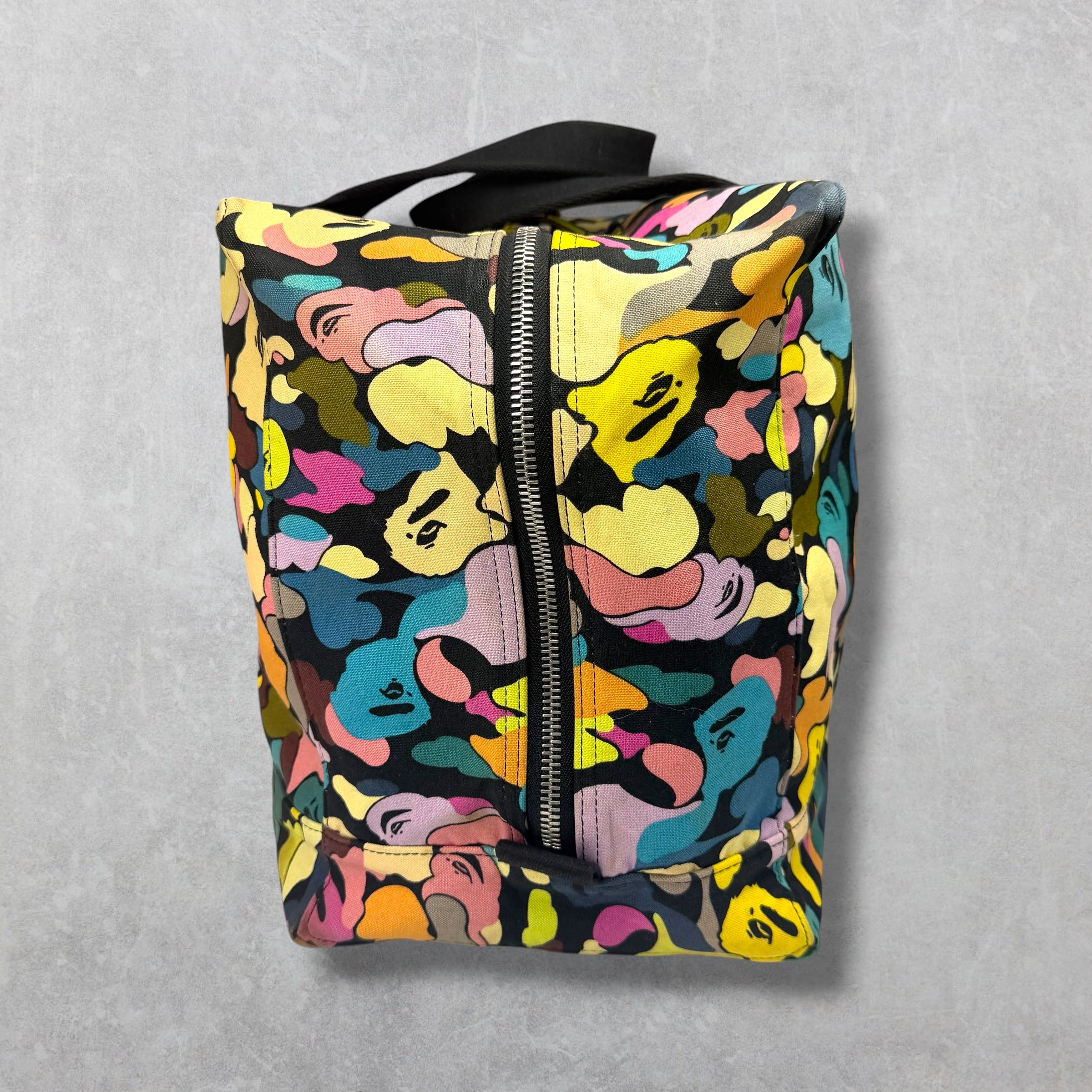 Bape Black Multicolor Camo Duffle Bag