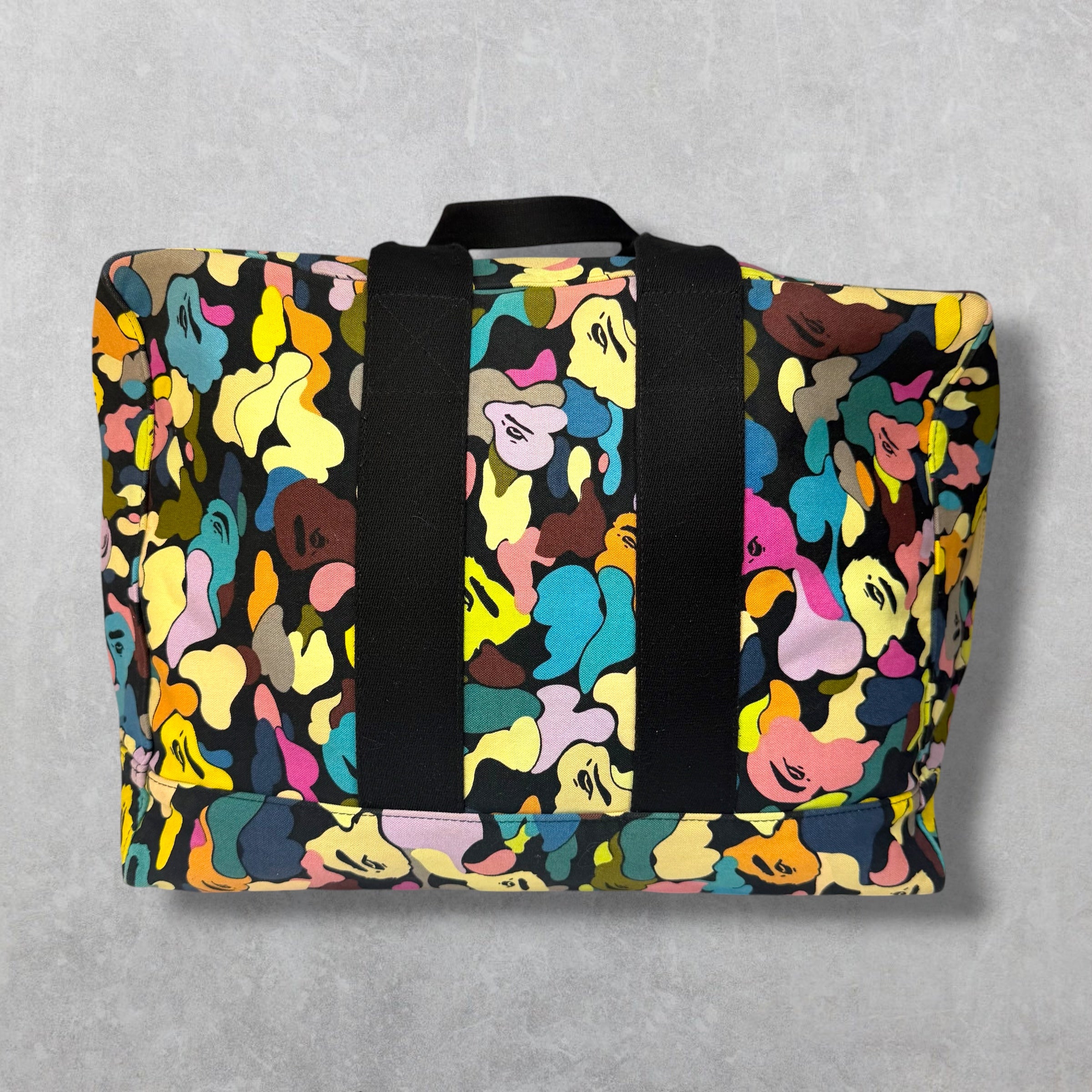 Bape Black Multicolor Camo Duffle Bag