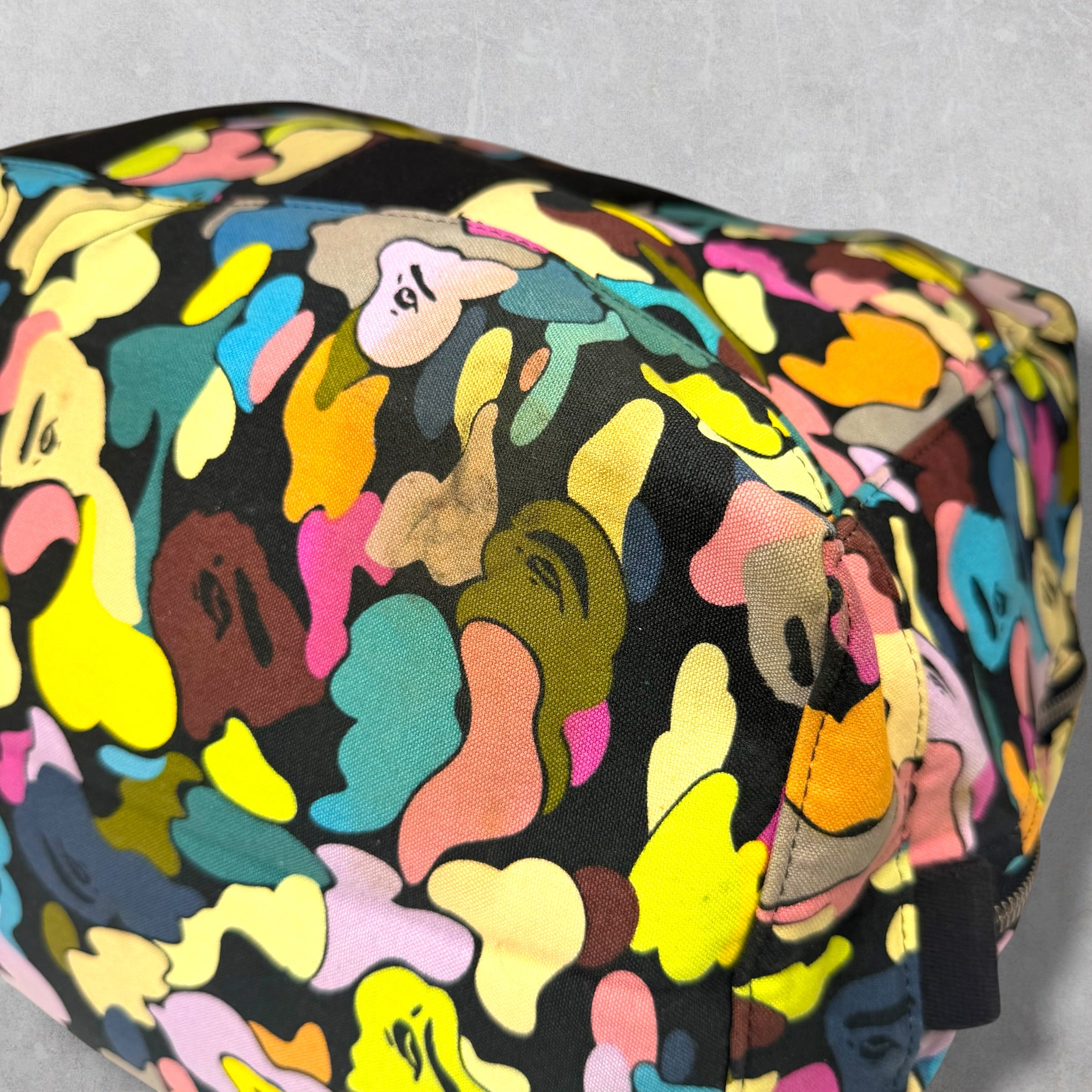 Bape Black Multicolor Camo Duffle Bag