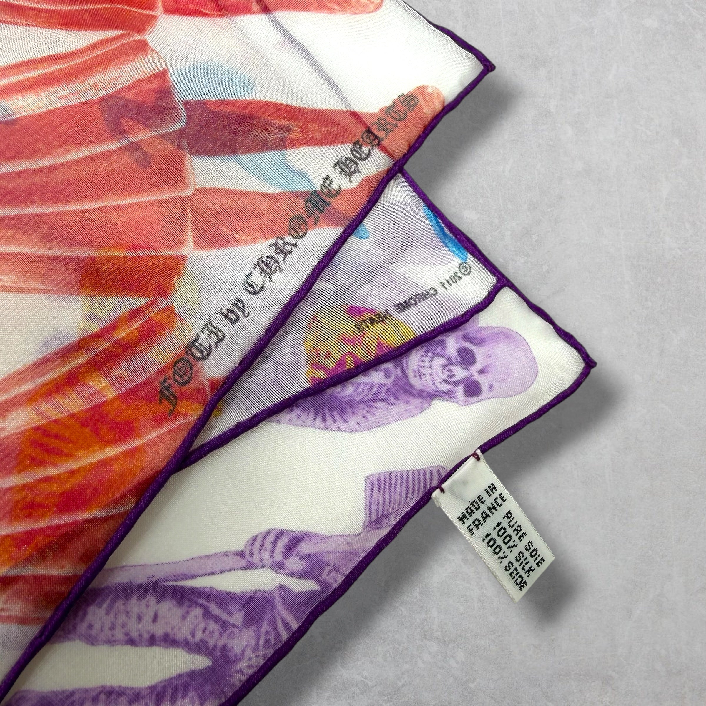 Chrome Hearts Foti Rainbow Silk Scarf