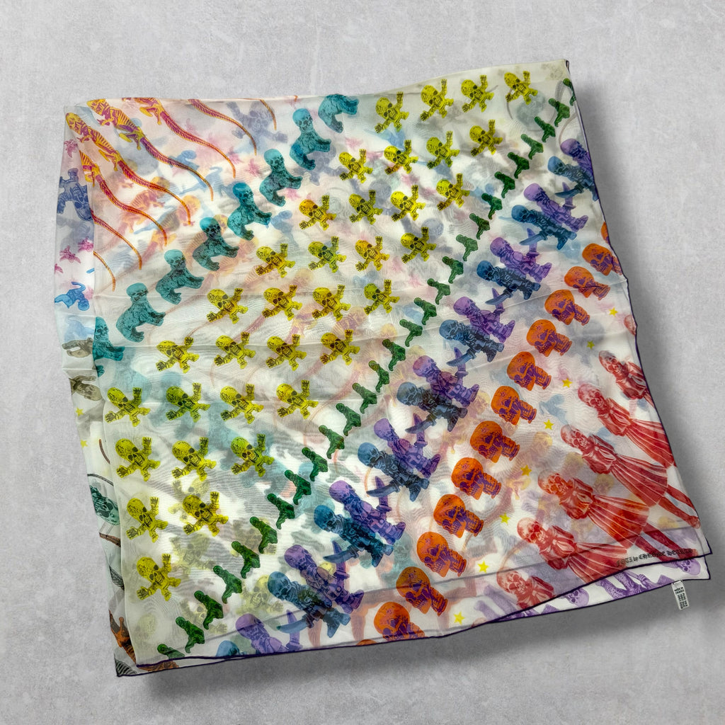Chrome Hearts Foti Rainbow Silk Scarf