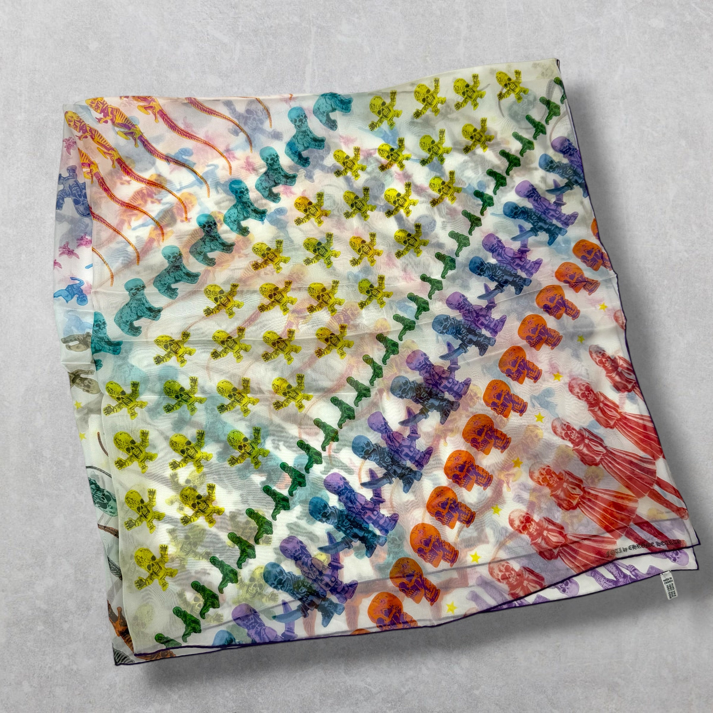 Chrome Hearts Foti Rainbow Silk Scarf