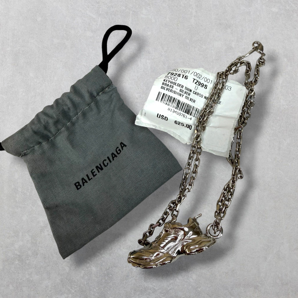 Balenciaga Track Brass Silver Necklace
