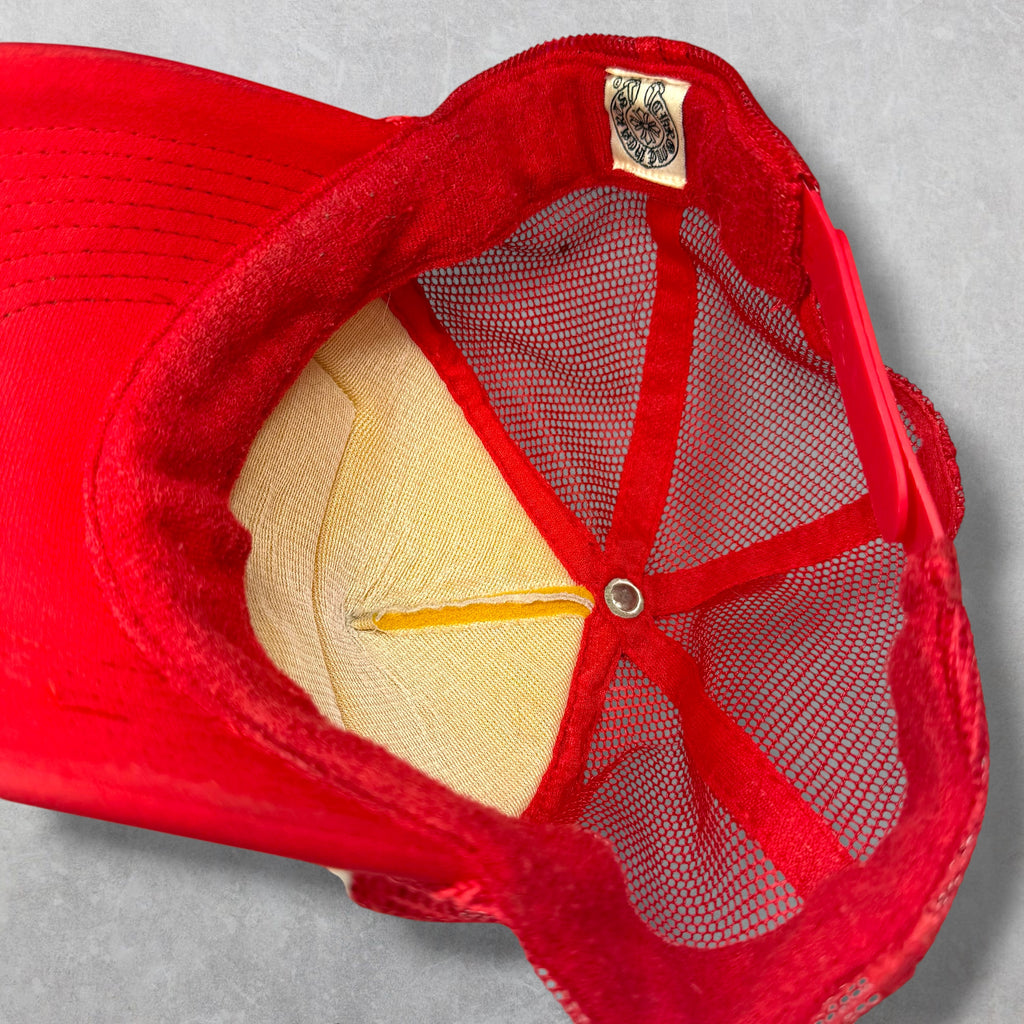 Vintage Chrome Hearts Fuck Red Trucker Hat