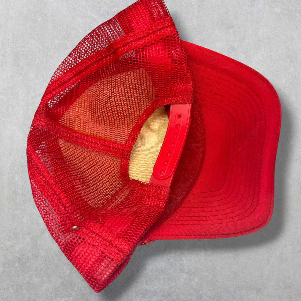 Vintage Chrome Hearts Fuck Red Trucker Hat