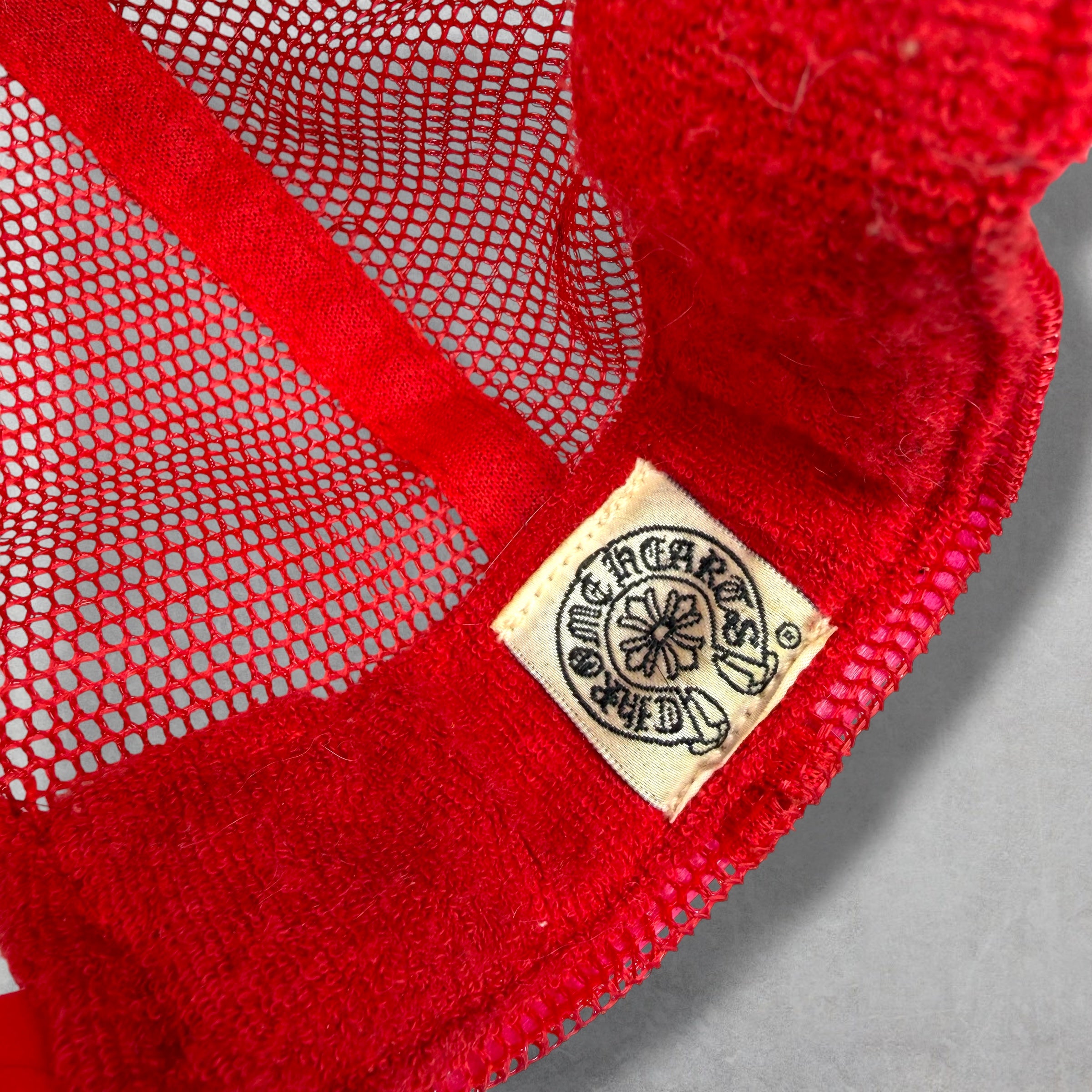 Vintage Chrome Hearts Fuck Red Trucker Hat