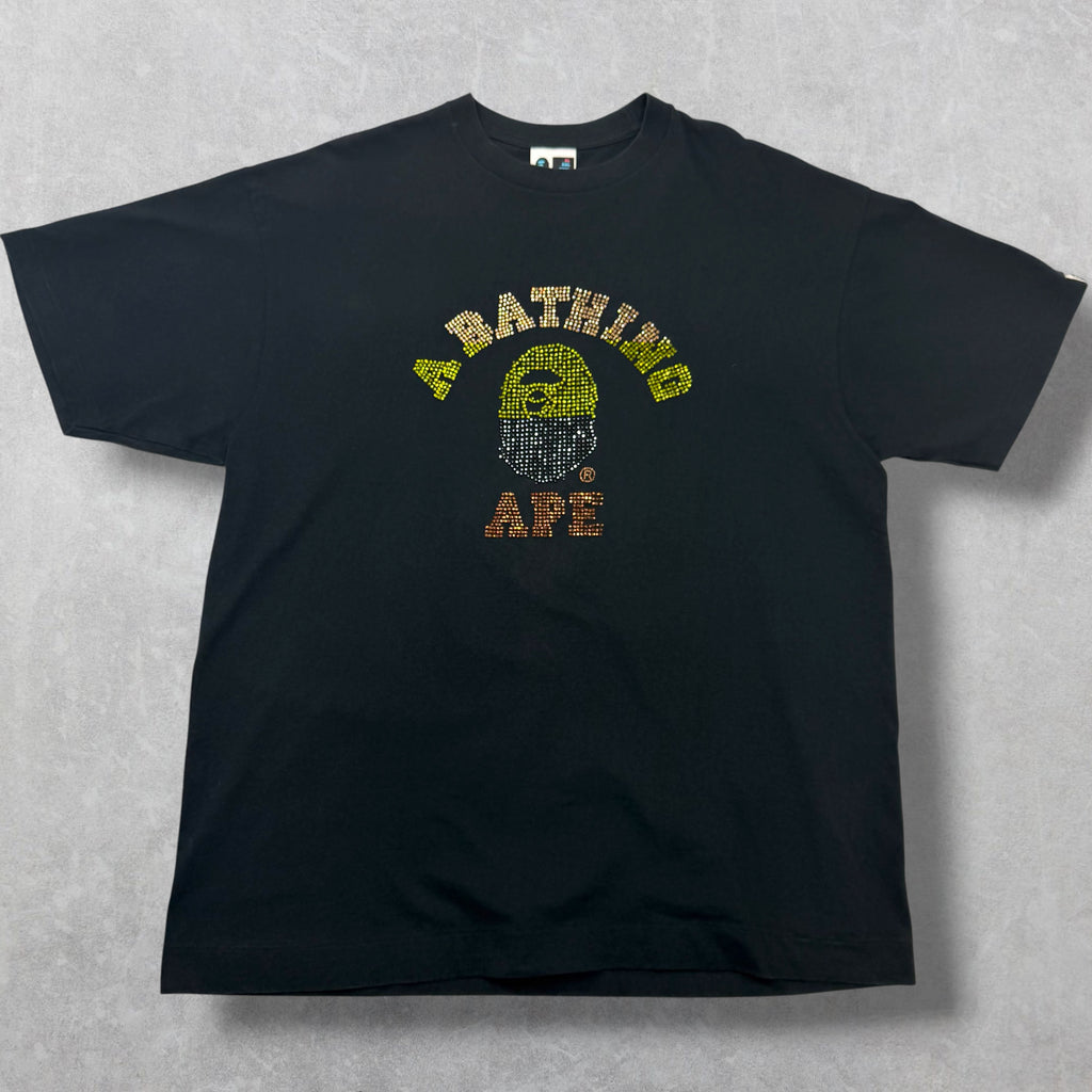 Bape Swarovski Crystal Ape Logo Tee XL