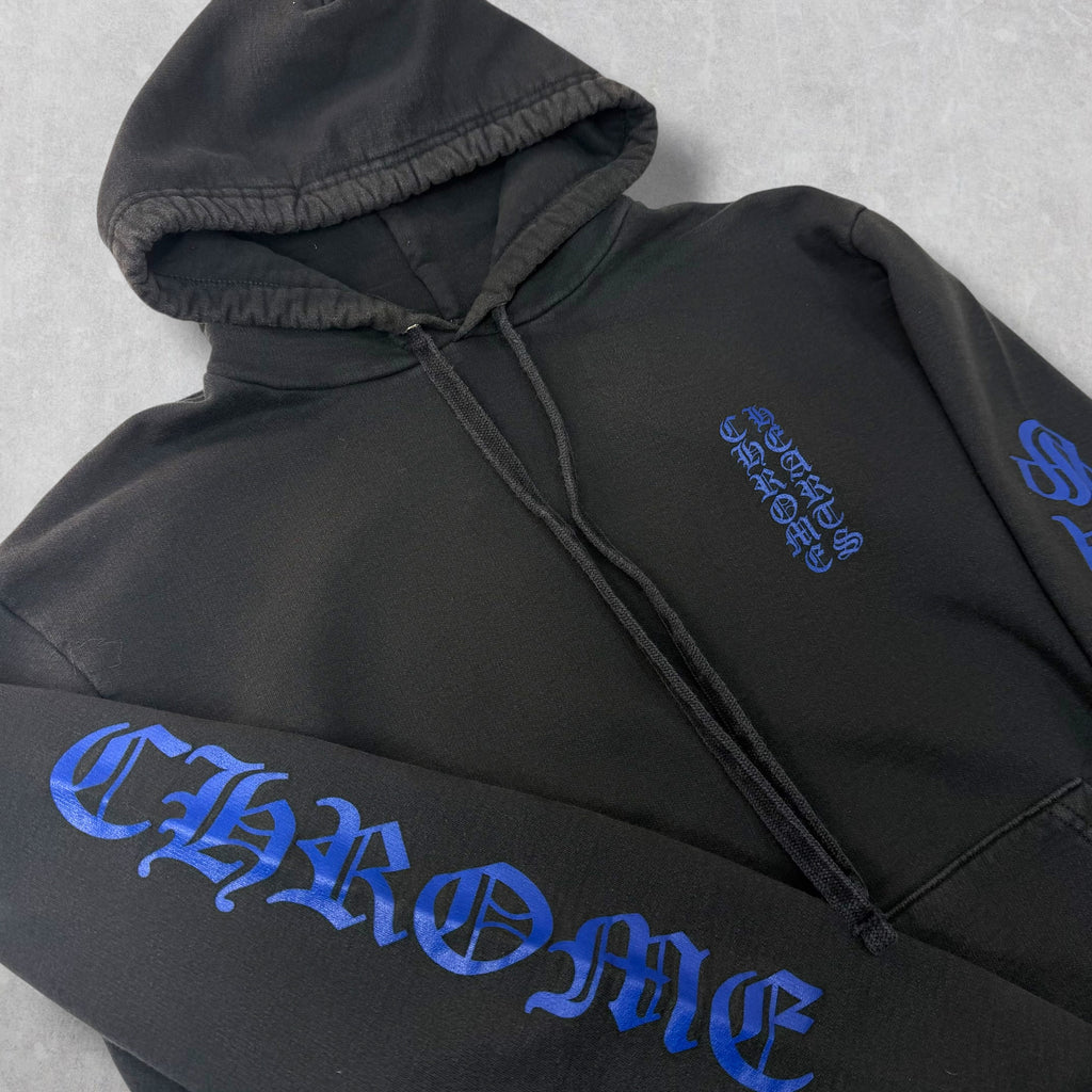 Chrome Hearts Blue Vertical Logo Hoodie M