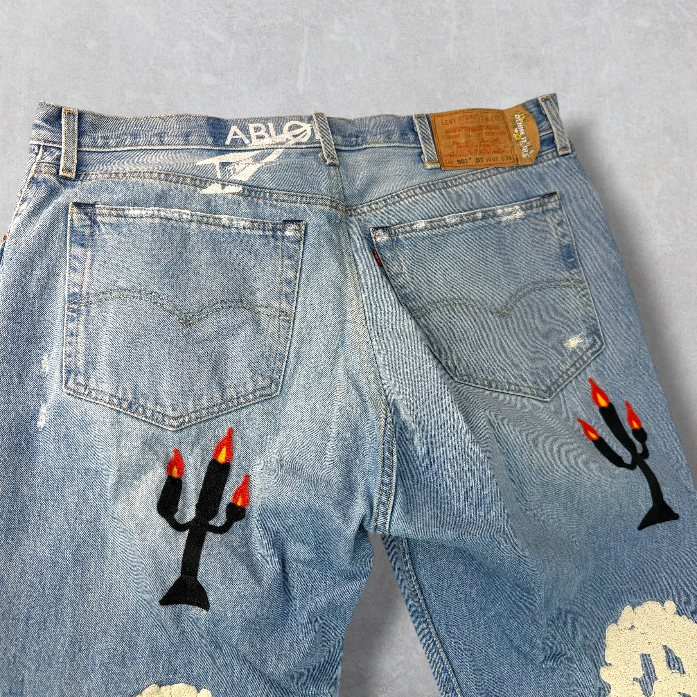 Denim Tears x Virgil Abloh Embroidered Jeans 42