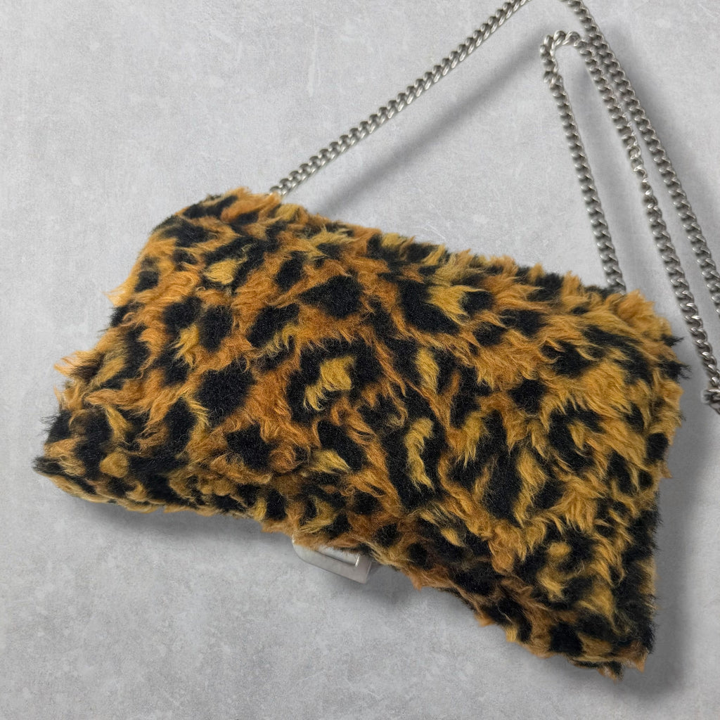 Balenciaga Fleece Leopard Hourglass Bag
