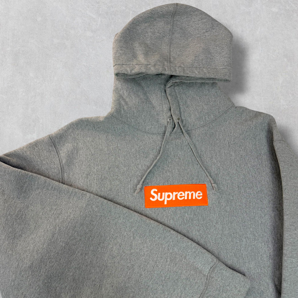 Supreme Box Logo Heather Grey Hoodie XL