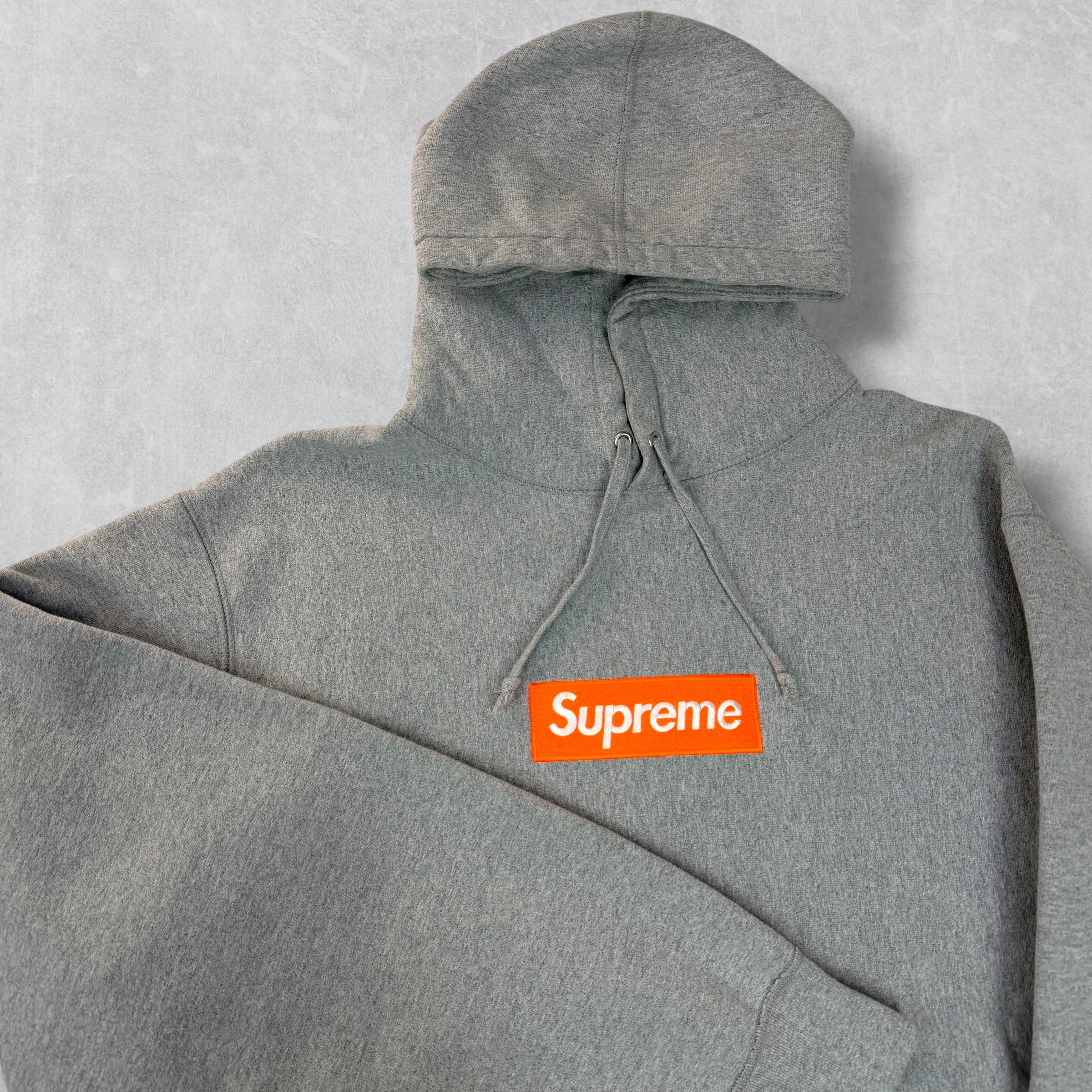 Supreme Box Logo Heather Grey Hoodie XL