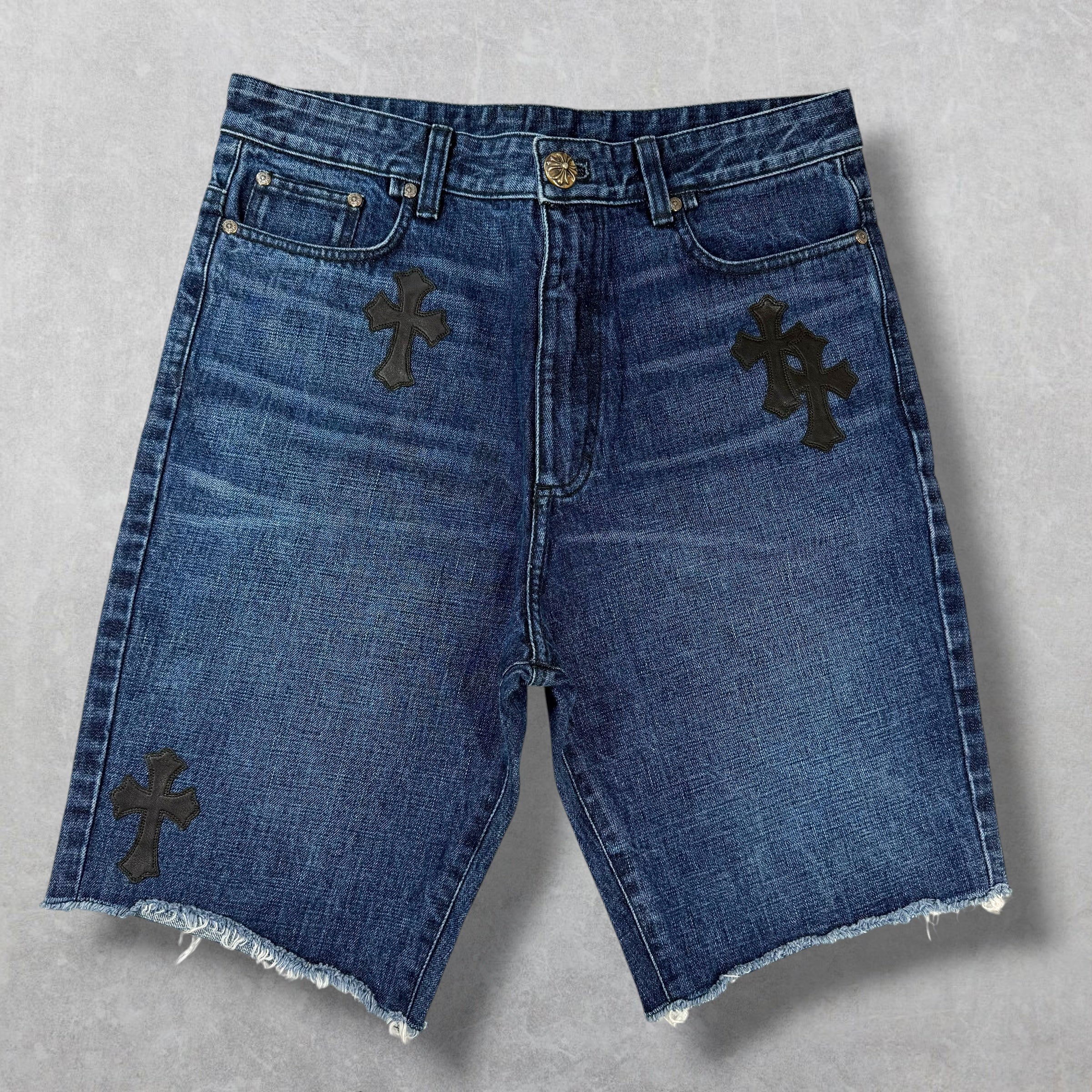 Chrome Hearts Turbo Diesel Cross Patch Shorts 30