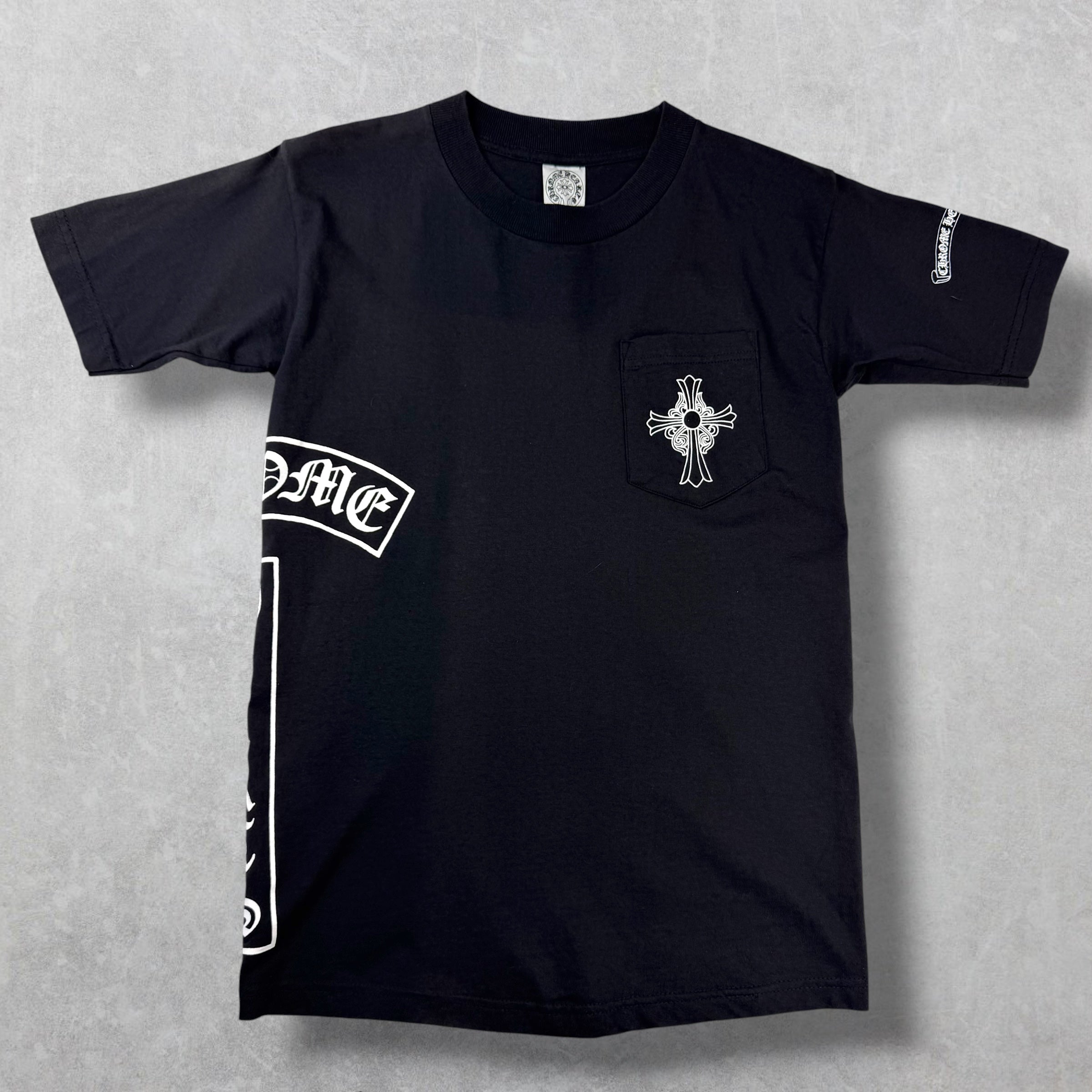 Vintage Chrome Hearts T-Bar Floral Cross Pocket Tee S