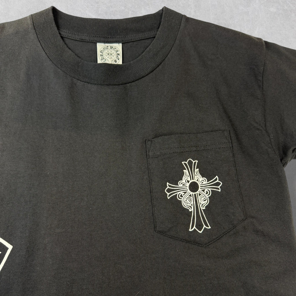Vintage Chrome Hearts T-Bar Floral Cross Pocket Tee S