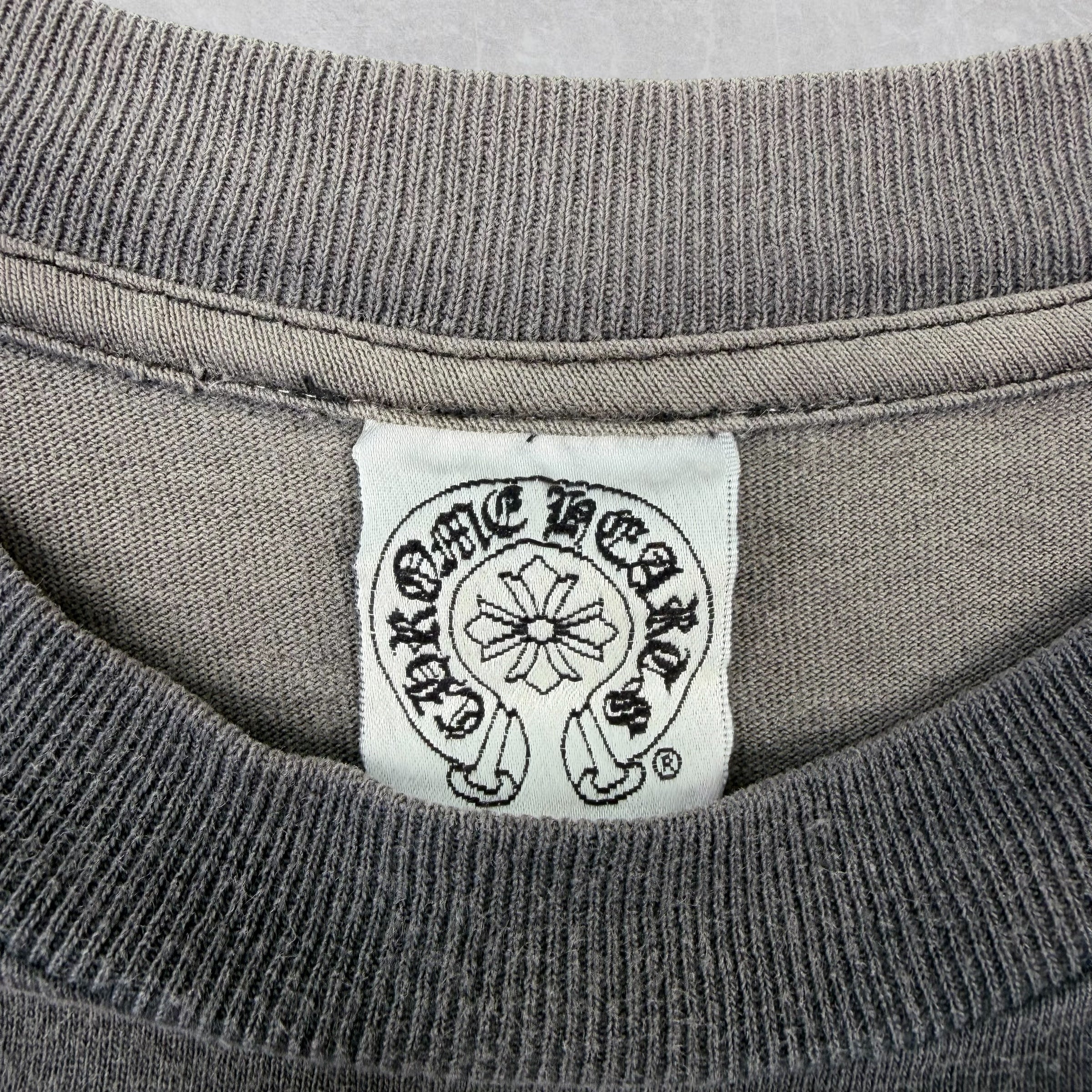 Vintage Chrome Hearts Scroll Logo Eye Chart Pocket Tee S