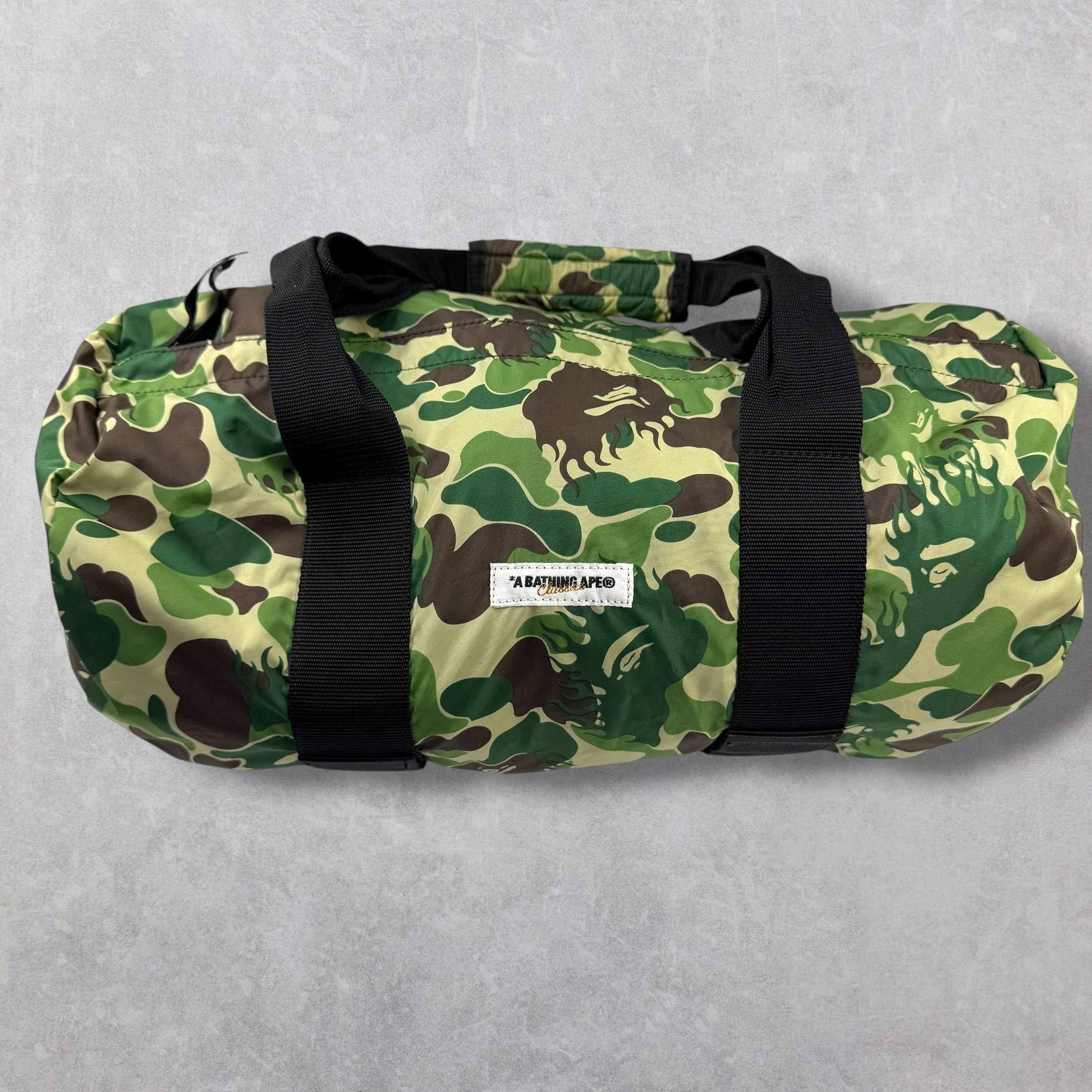 2008 Bape Green Flame Camo Boston Bag