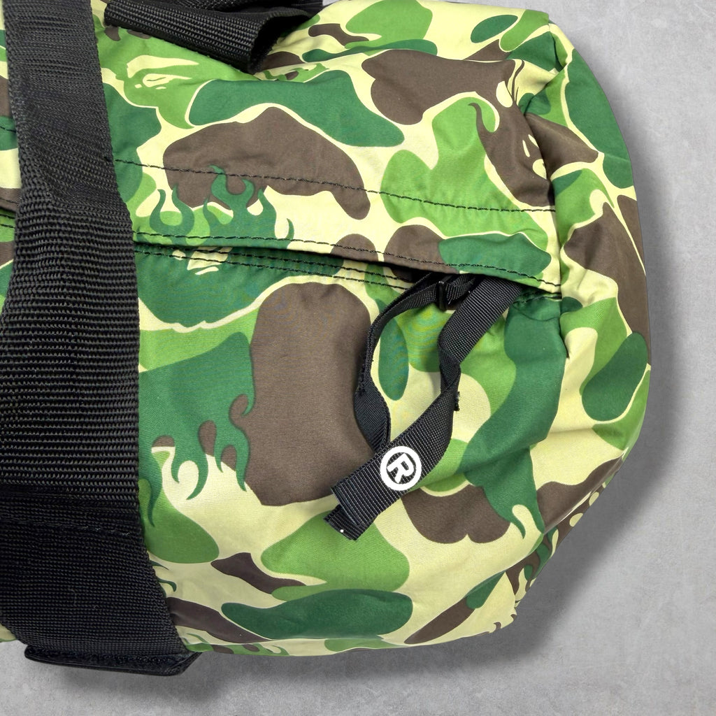 2008 Bape Green Flame Camo Boston Bag