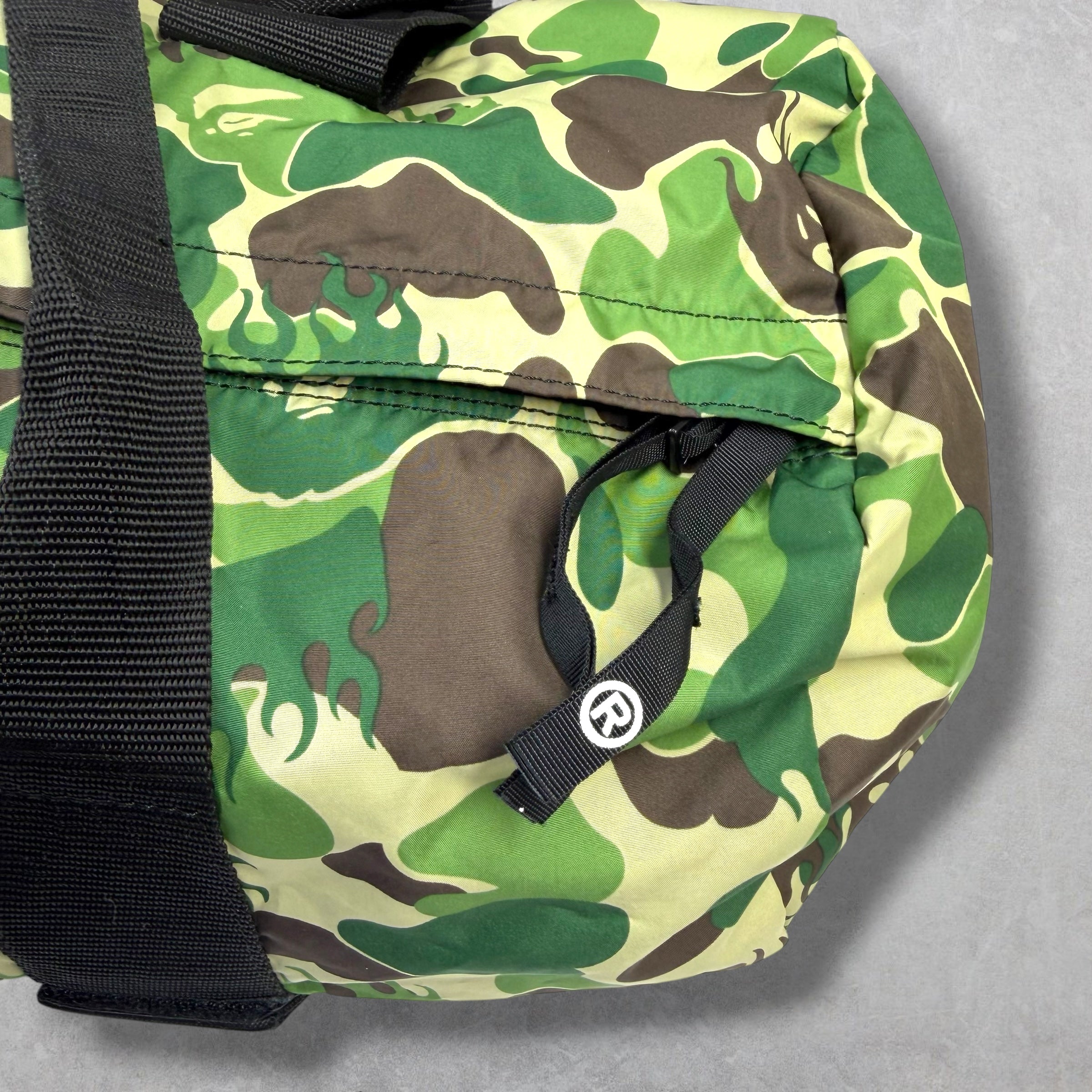 2008 Bape Green Flame Camo Boston Bag