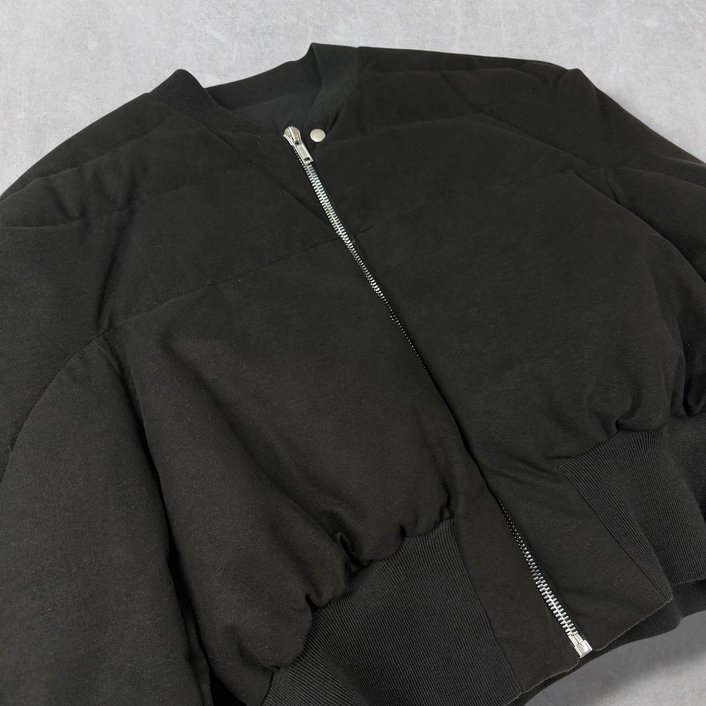 F/W 23 Rick Owens Black Girdered Cropped Bomber Jacket 52 (L)