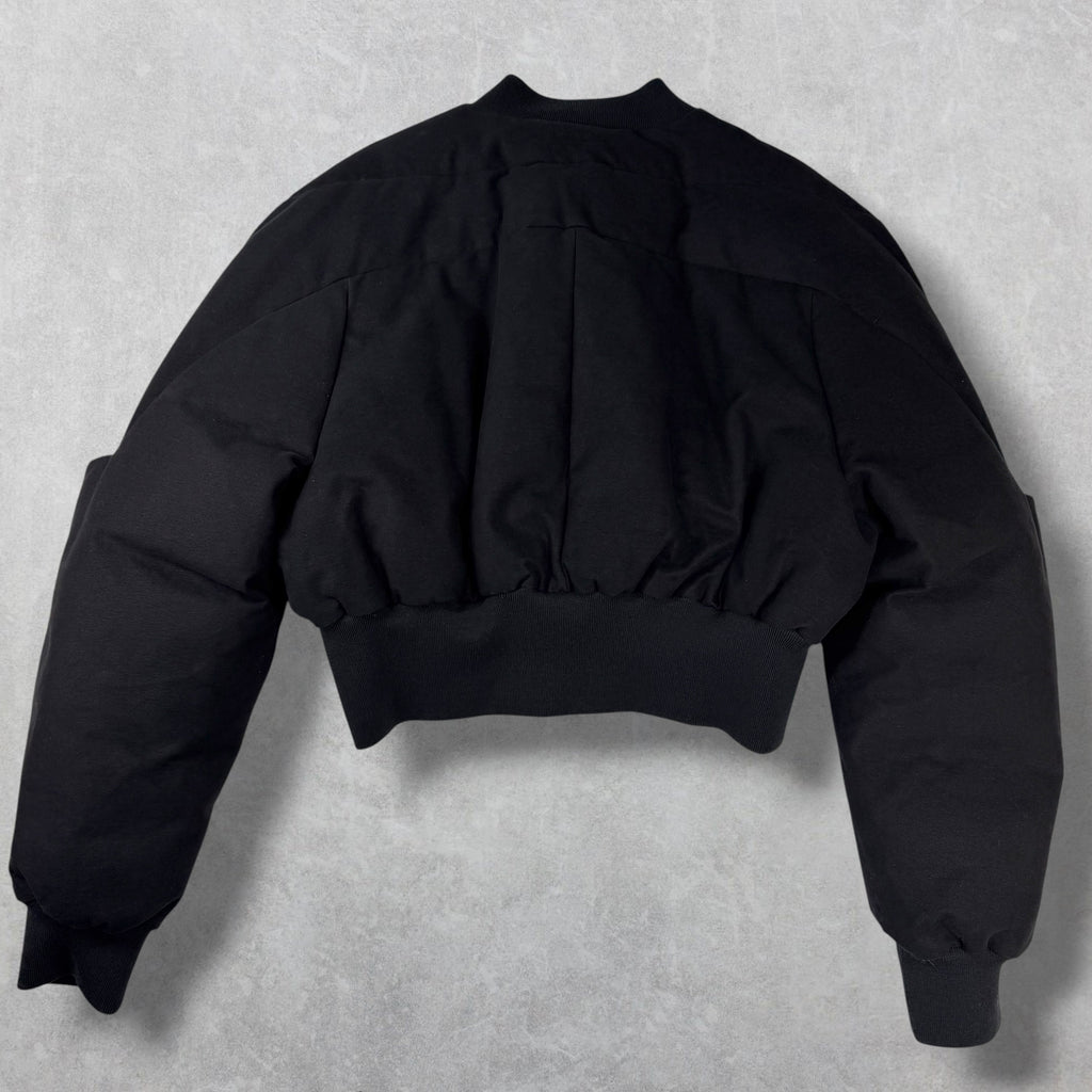 F/W 23 Rick Owens Black Girdered Cropped Bomber Jacket 52 (L)