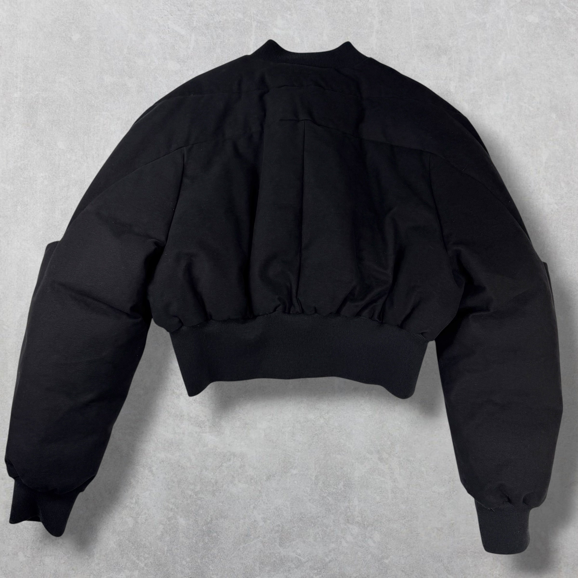 F/W 23 Rick Owens Black Girdered Cropped Bomber Jacket 52 (L)