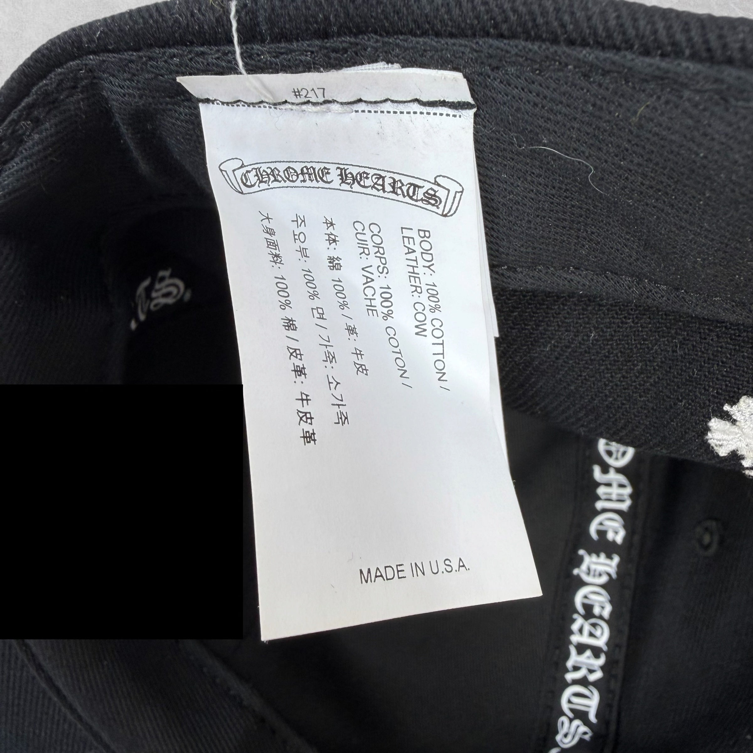 Chrome Hearts Matty Boy Chomper Leather Strapback Hat
