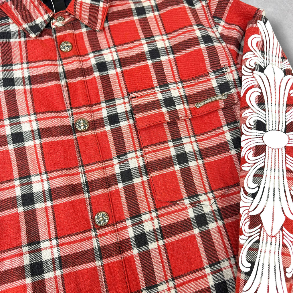 Chrome Hearts Work'n Fleur Padded Flannel Shirt XL